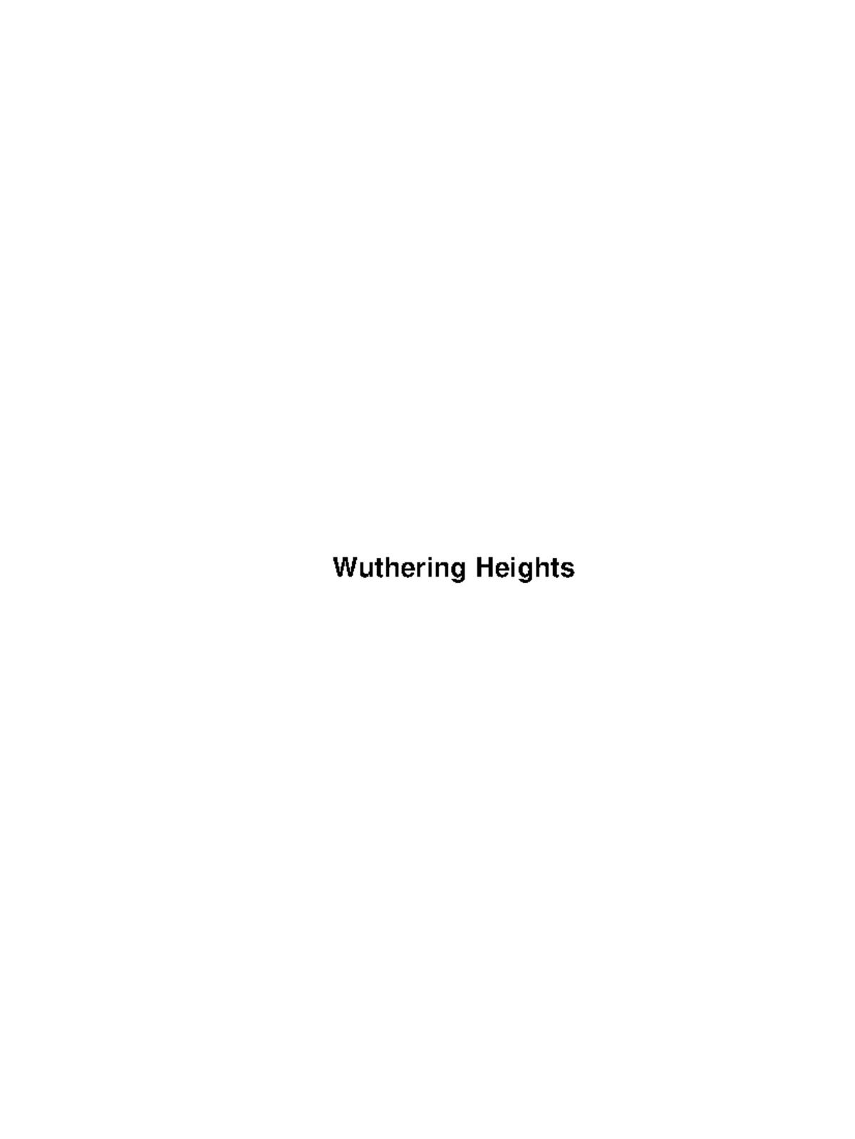 Wuthering Heights: Insights and Analysis of Key Events - Studocu