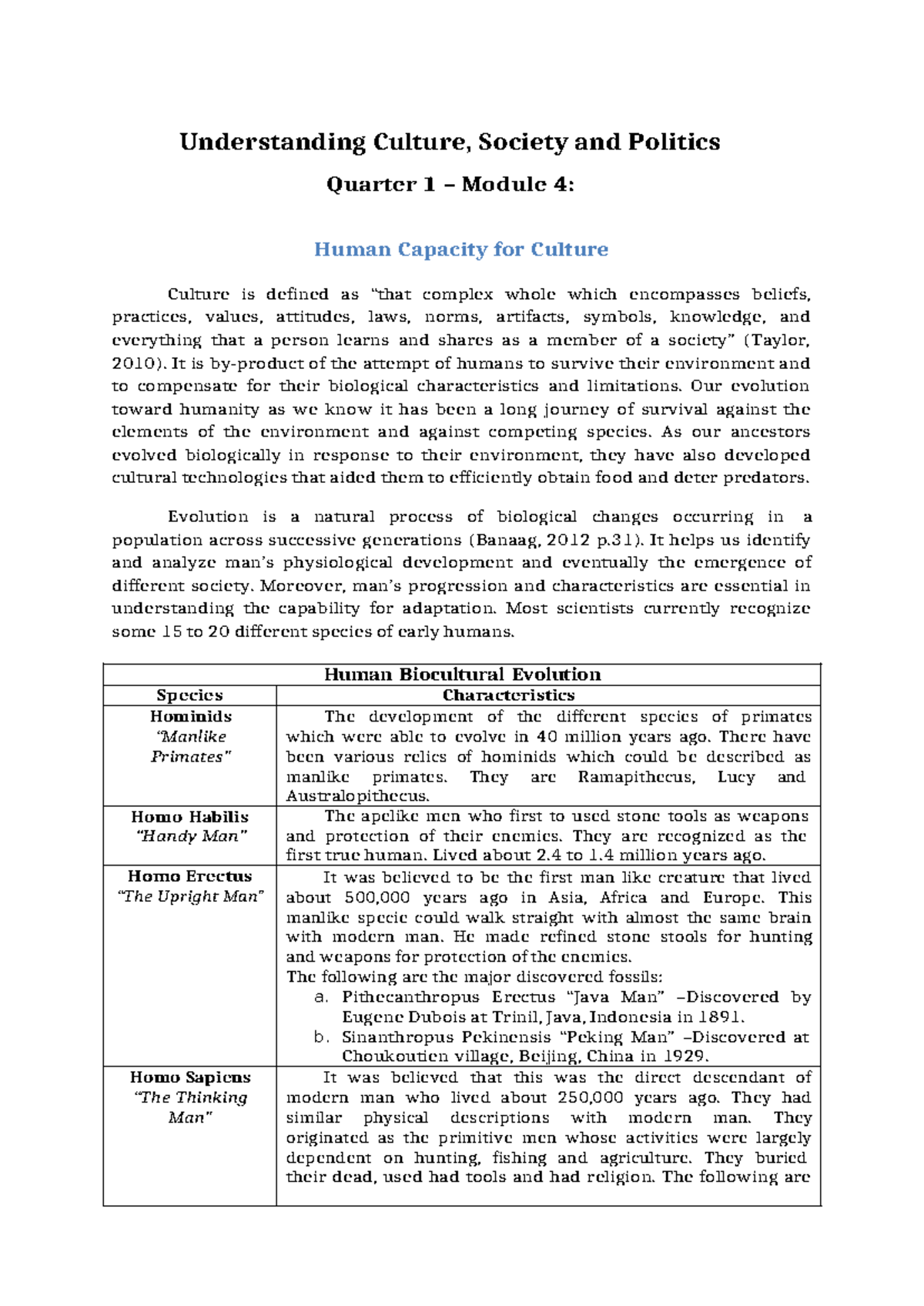 UCSP-4 - Module 3: Exploring Culture and Society Dynamics - Studocu