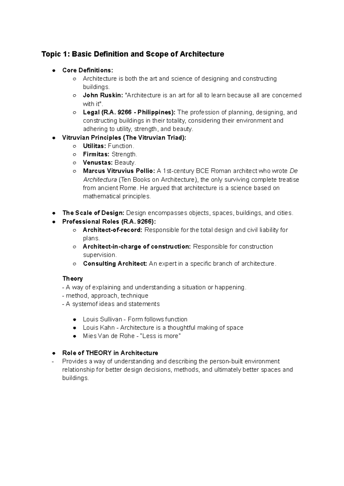 TOA - Basic Definitions and Scope of Architecture Overview - Studocu