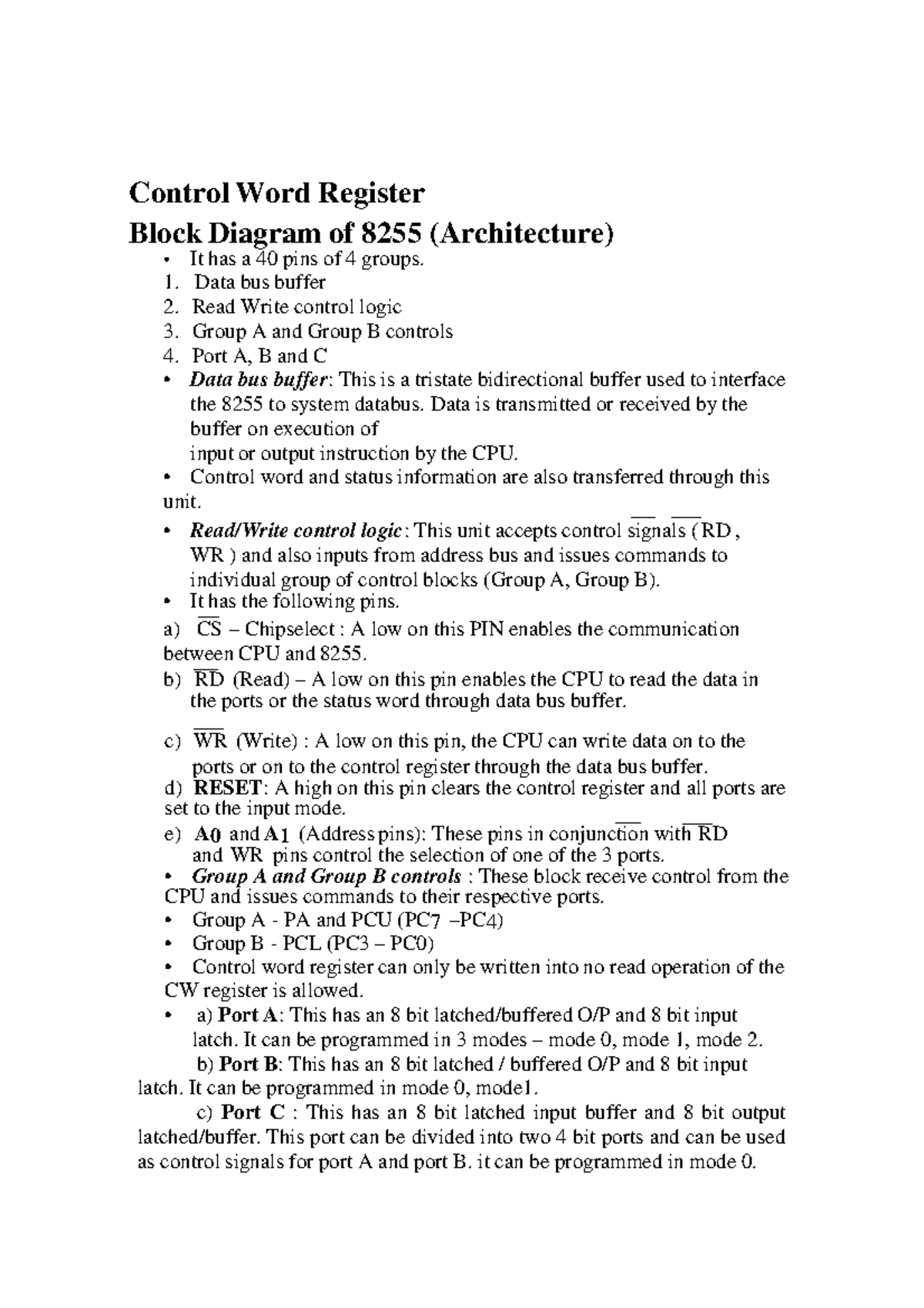 Microprocessor and Architecture - Processor 10 Overview and Functions ...