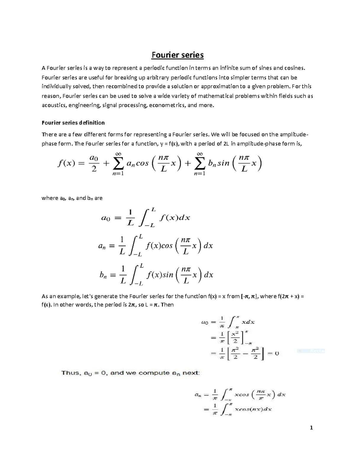 Fouriet Series - Mathematics for computer engineering - Fourier series ...