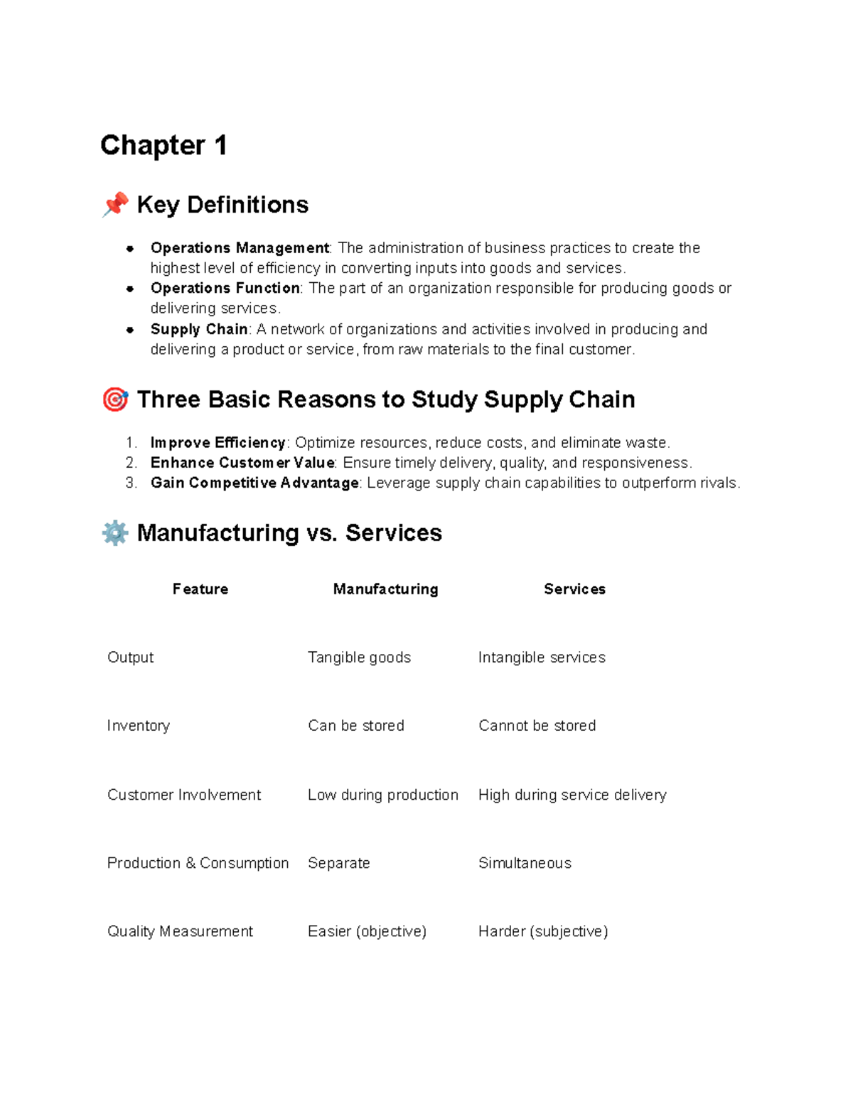 BUS 370 Exam 1 Prep: Key Concepts in Operations Management - Studocu