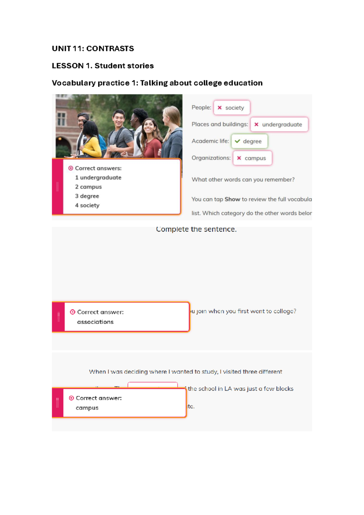 Ingles 4 Evolve: Unit 11 - Contrasts & Folk Remedies Lessons - Studocu