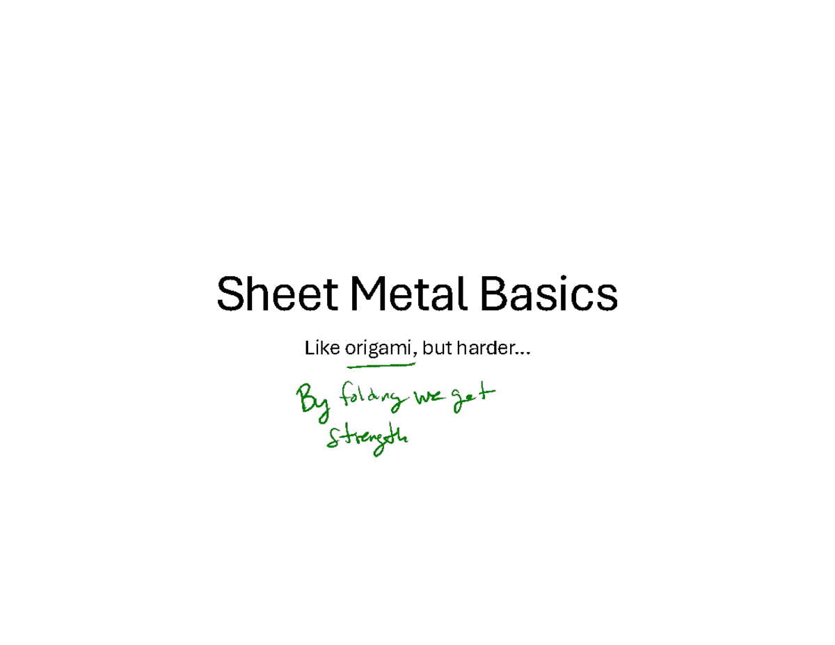 Sheet Metal Basics: An Introduction - Studocu
