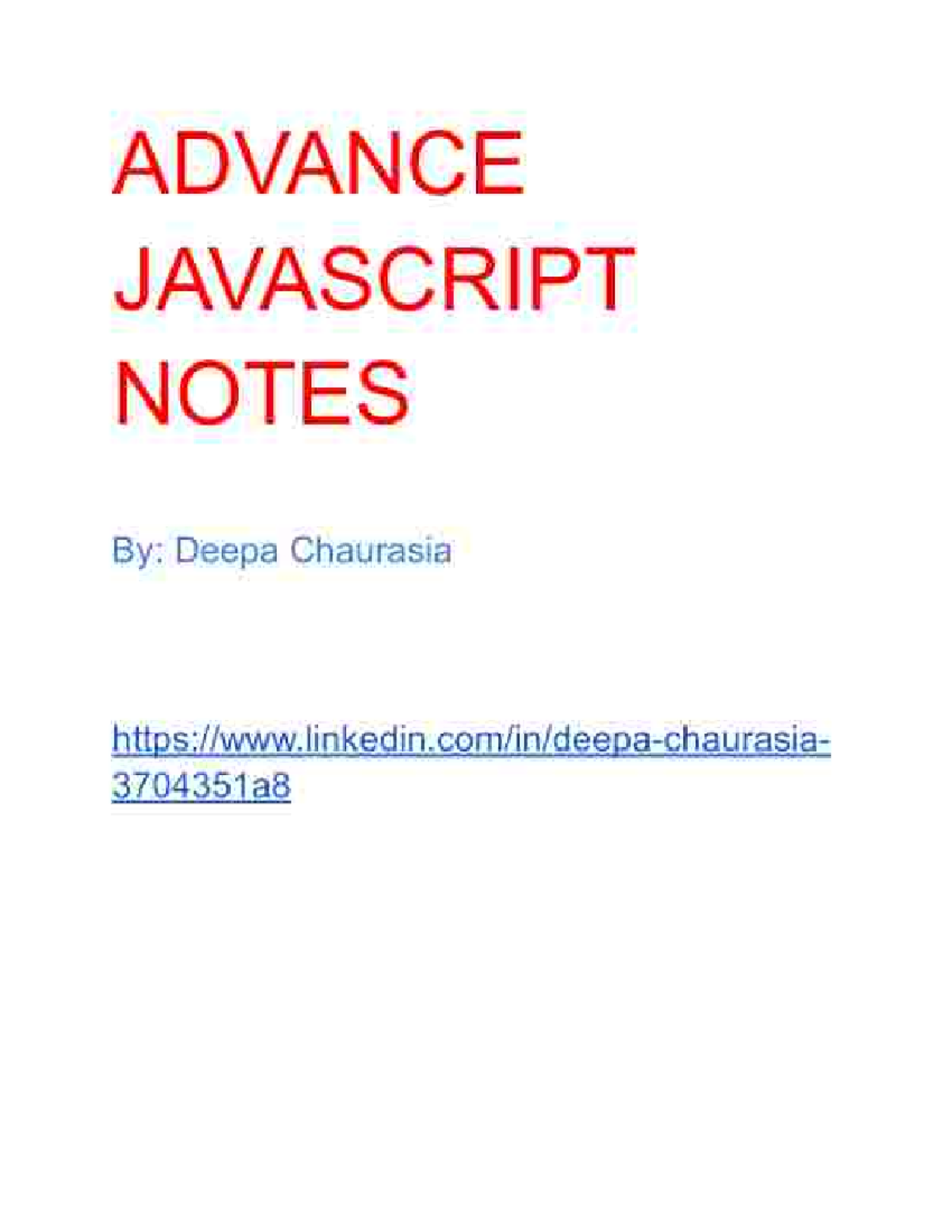 Advance JavaScript Notes (Course Code: AJN 123) - Comprehensive Guide ...