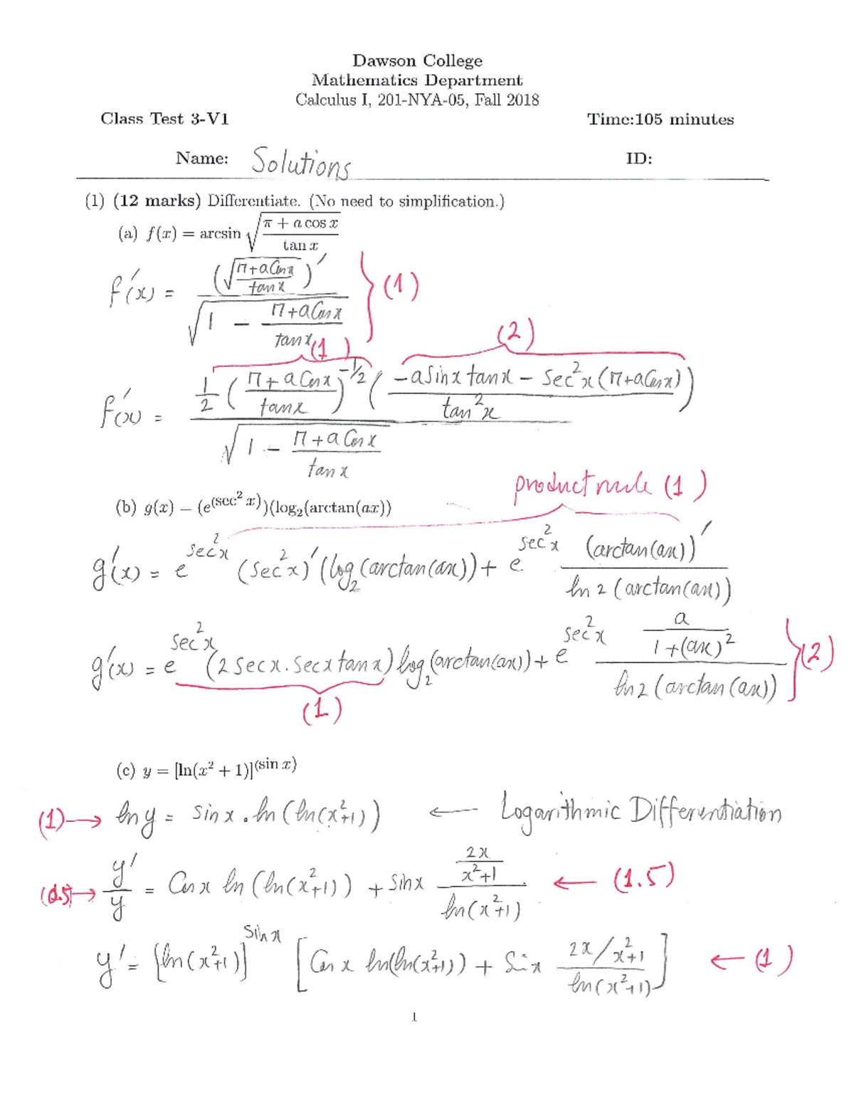 Final Exam Review: 201 - NYA-05 Calculus I (Science) - Studocu