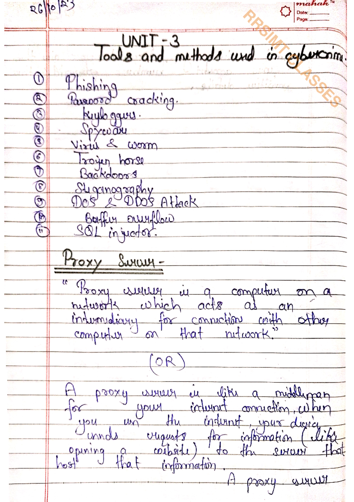 Cyber Security Unit 3 Study Notes and Key Concepts - Studocu