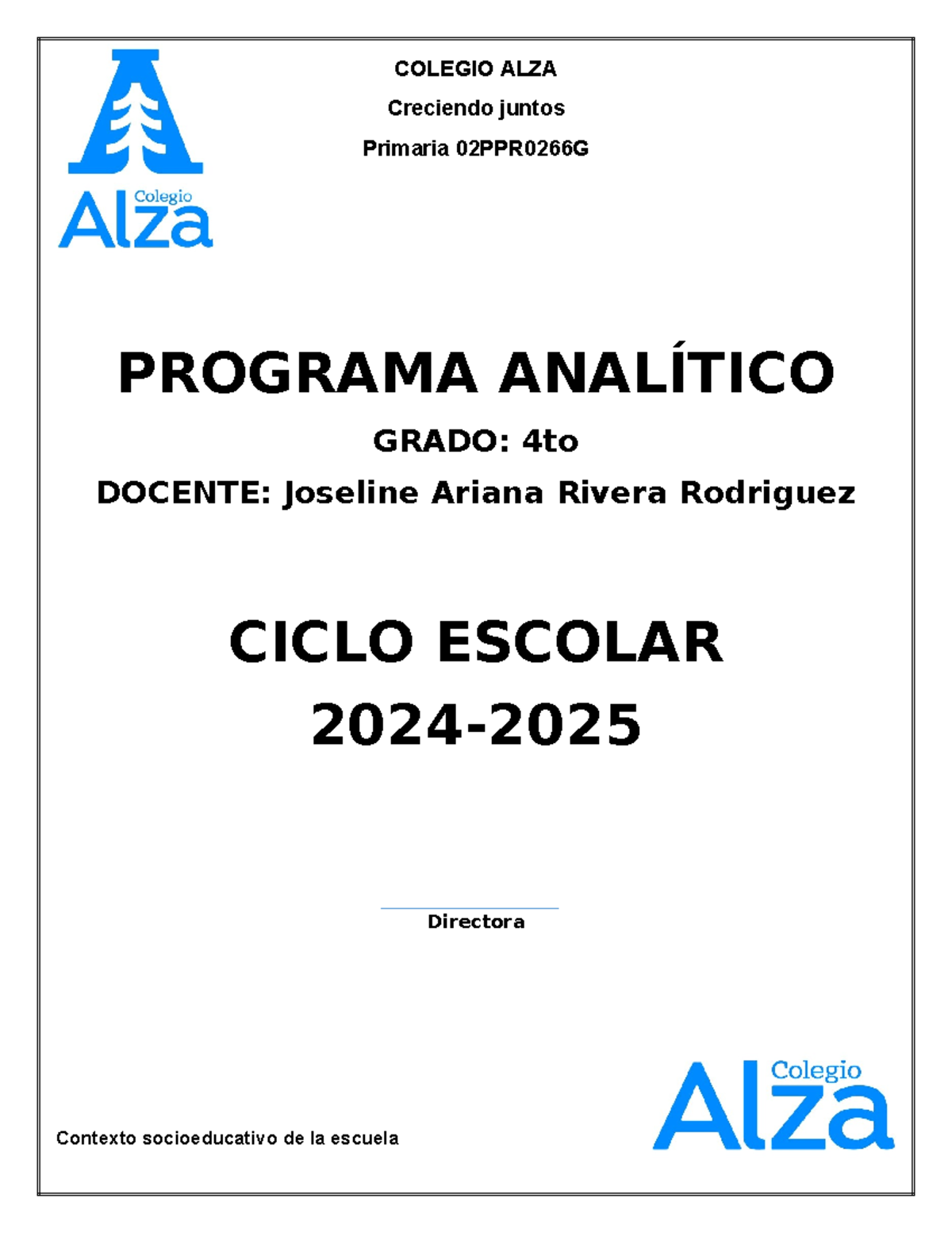 Analitico To Como Realizar Un Programa Anal Tico Para Un Grupo Colegio Alza Creciendo