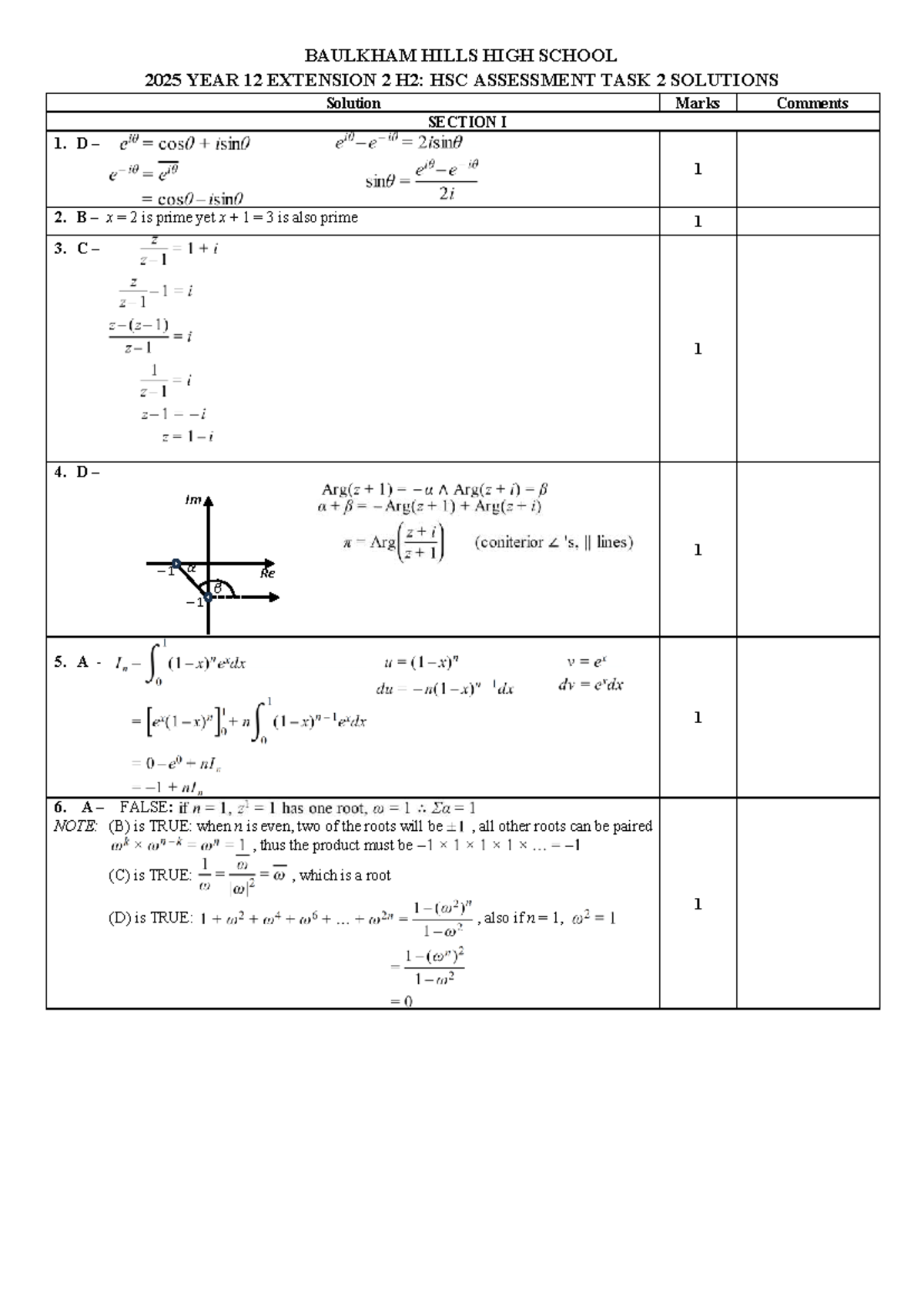 H2 X2 2025 Year 12 Extension 2 HSC Assessment Task 2 Solutions - Studocu
