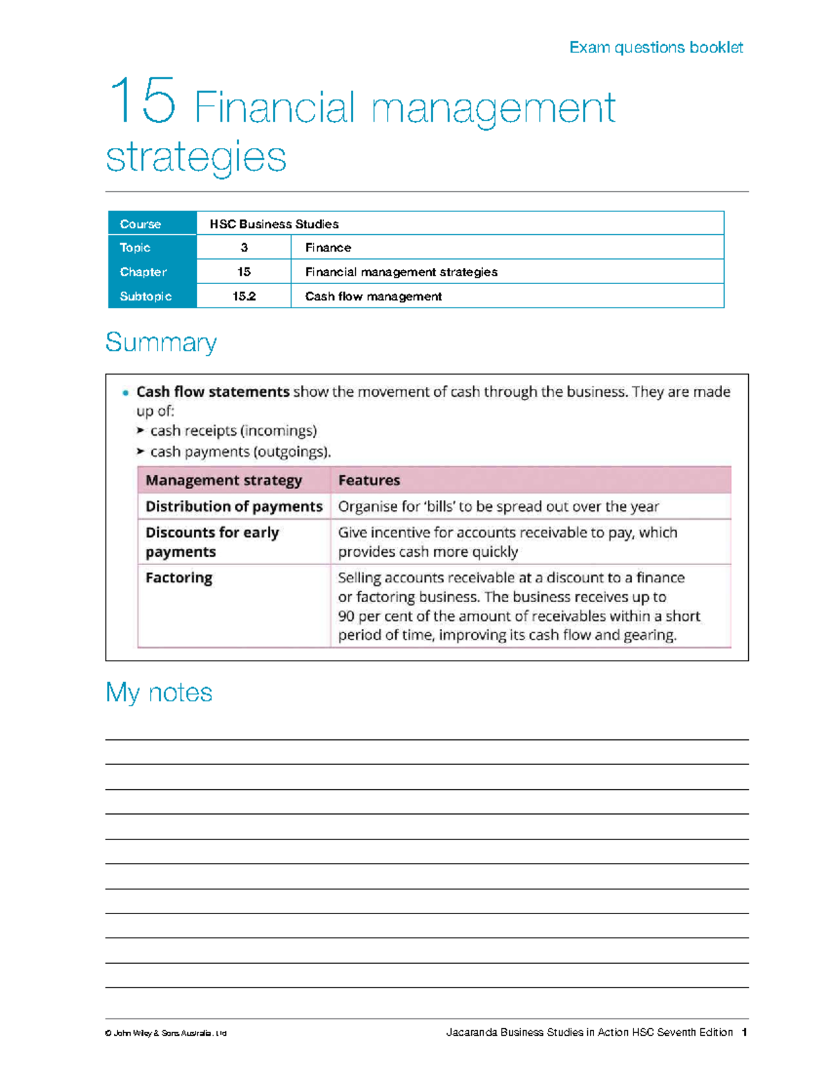 HSC Business Studies Exam Questions: Financial Management Strategies ...