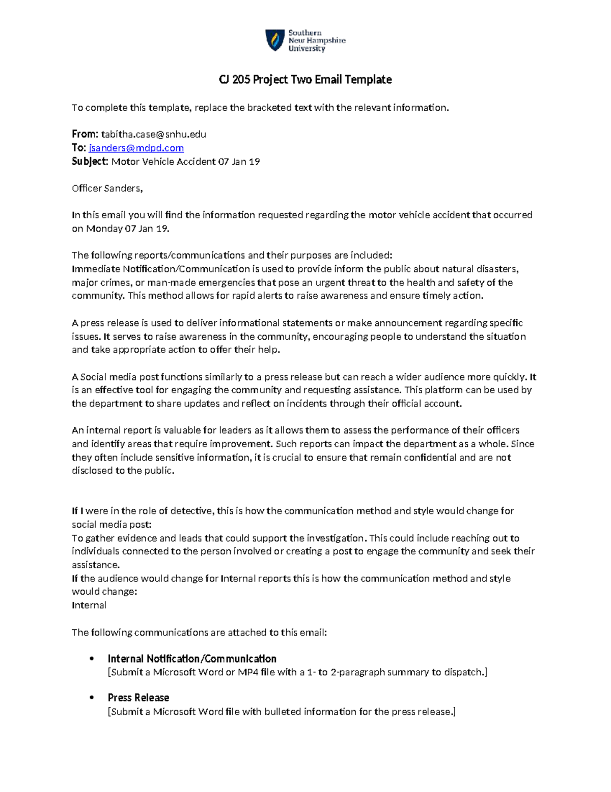 2project Submission File - CJ 205 Project Two Email Template To ...