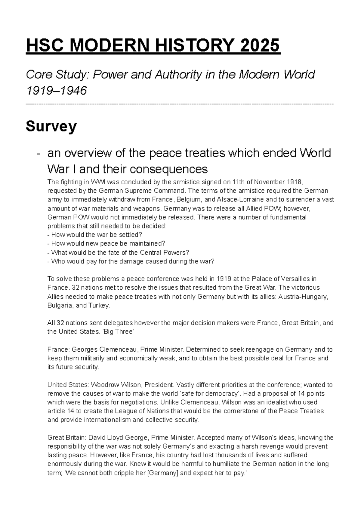 Modern History HSC - Power and Authority notes - HSC MODERN HISTORY ...