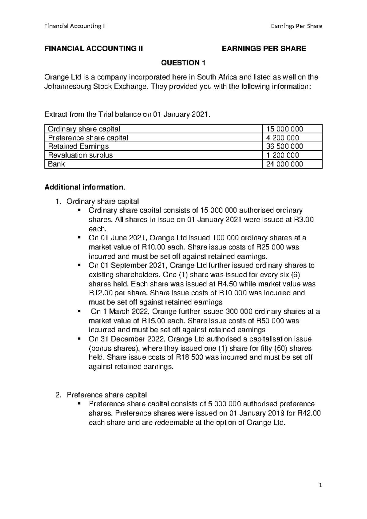 Financial Accounting II: EPS Analysis & Financial Statements Guide ...