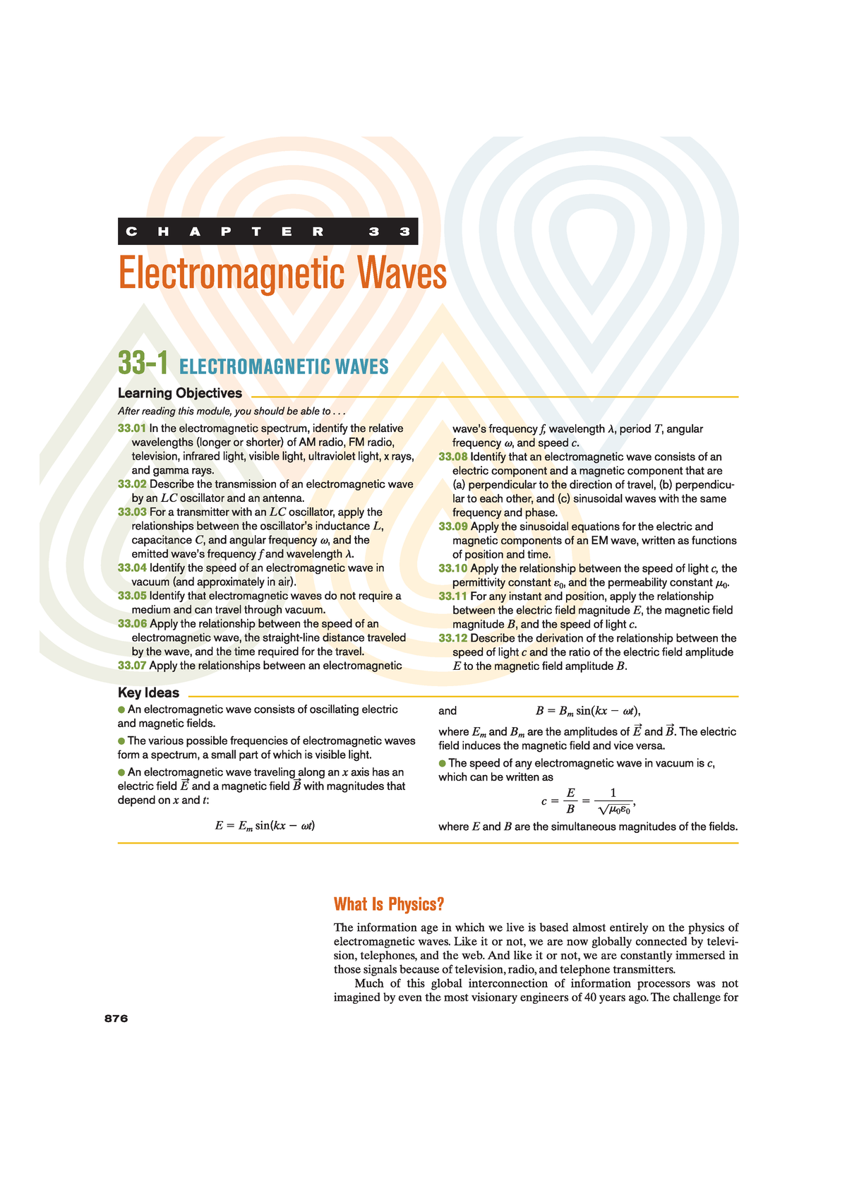 CHAPTER 33: Electromagnetic Waves - Lecture Notes - Studocu