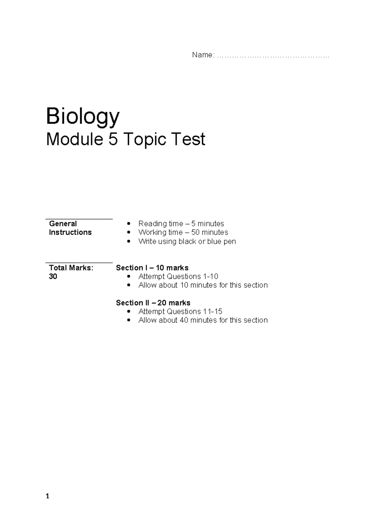 Module 5 Biology Topic Test: Heredity and Genetic Concepts - Studocu