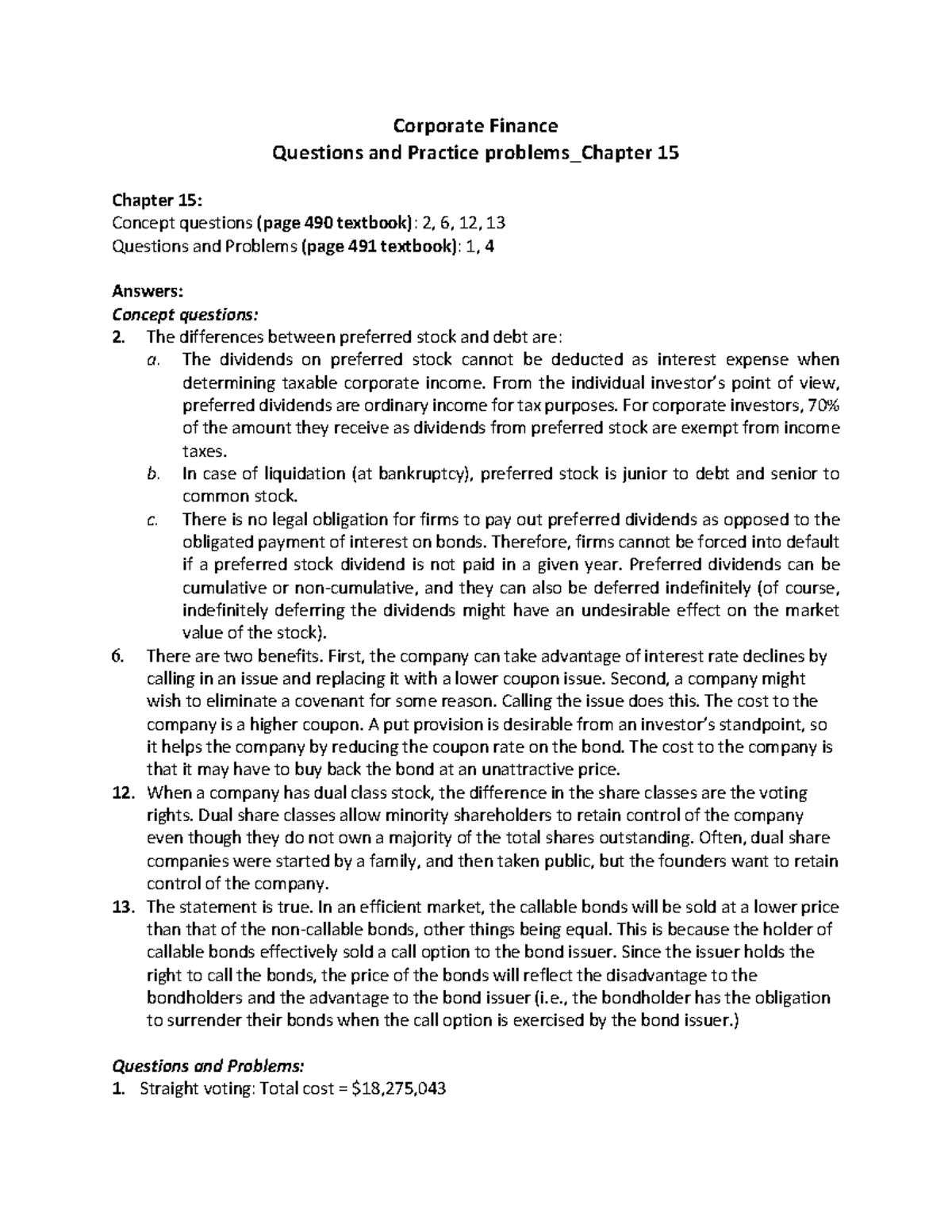 Answers to CF Questions and Practice Problems Chapter 15 - Studocu