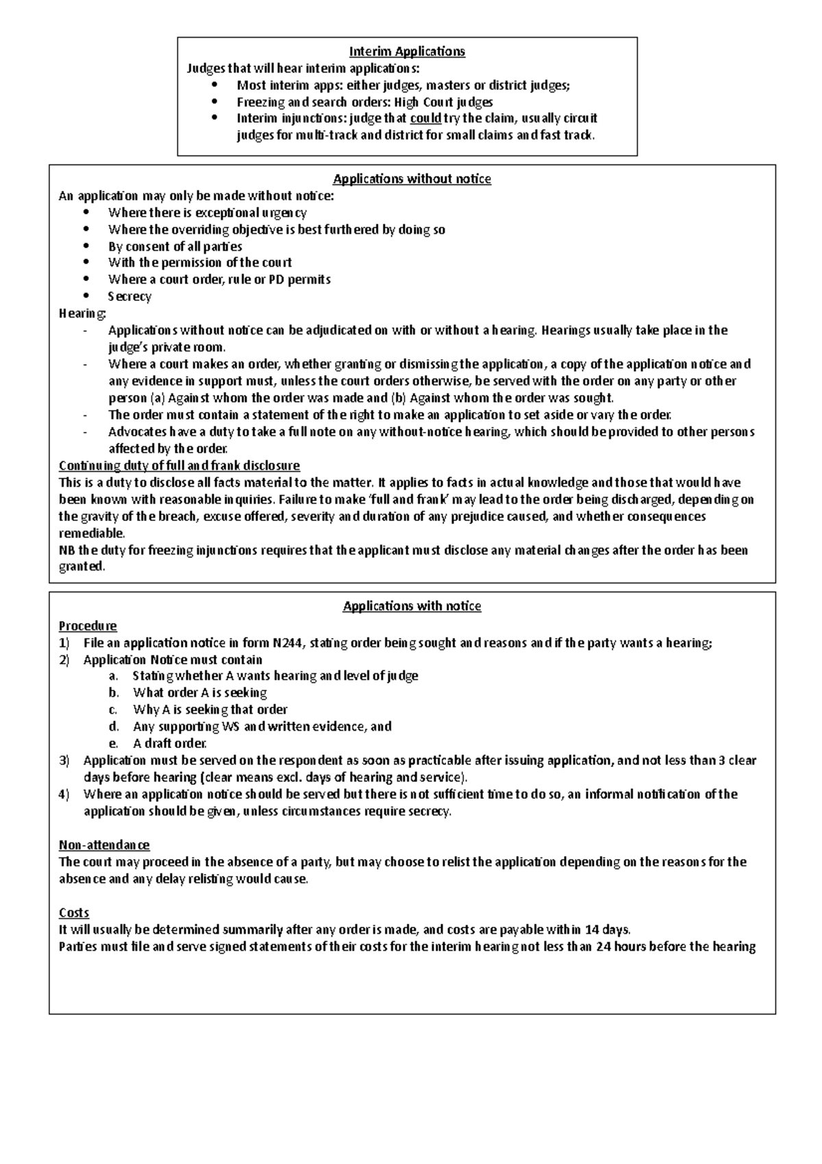 Interim Applications: Key Points for Court Procedures and Judges - Studocu