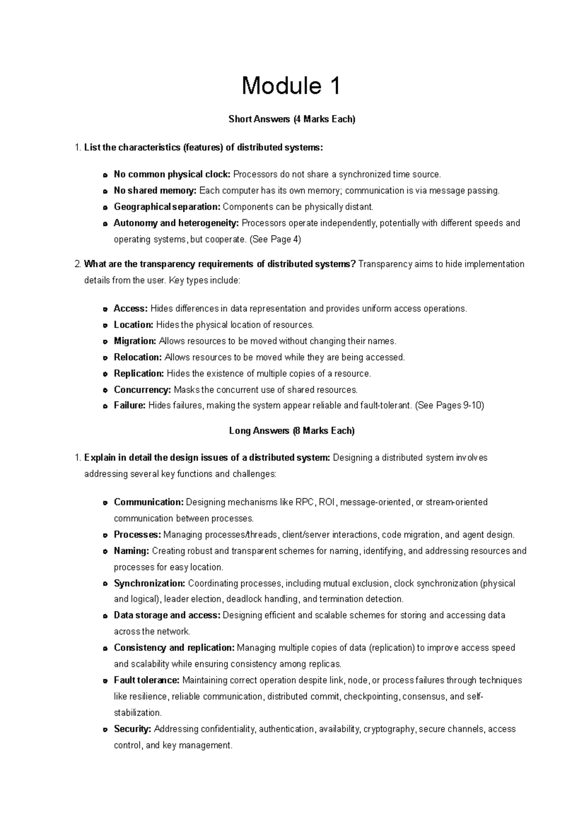 DC M4 Part 1 & 2 - Distributed Computing Notes on DSM & Rollback ...