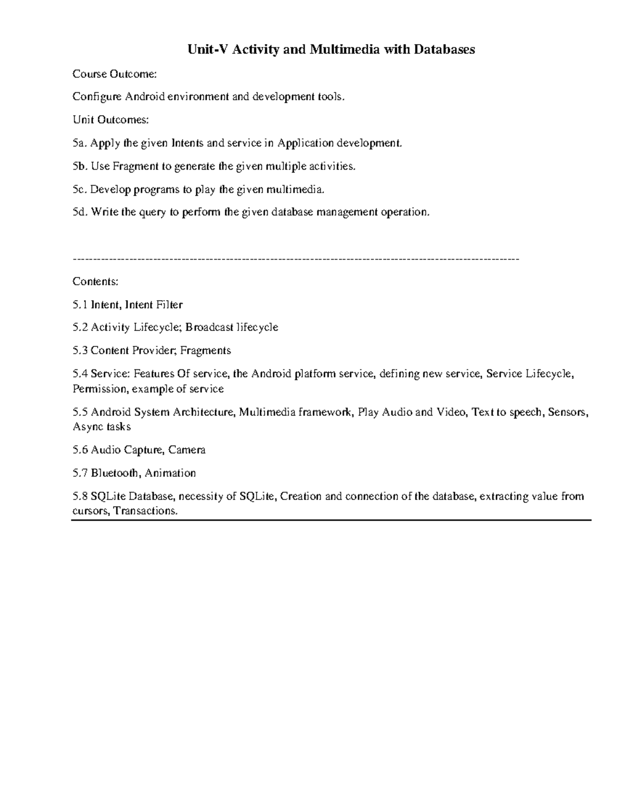 Unit 5-1: Configuring Android environment and multimedia database ...