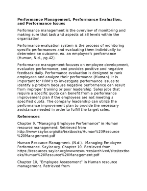 Performance Management - Study Notes & Assignments - Studocu