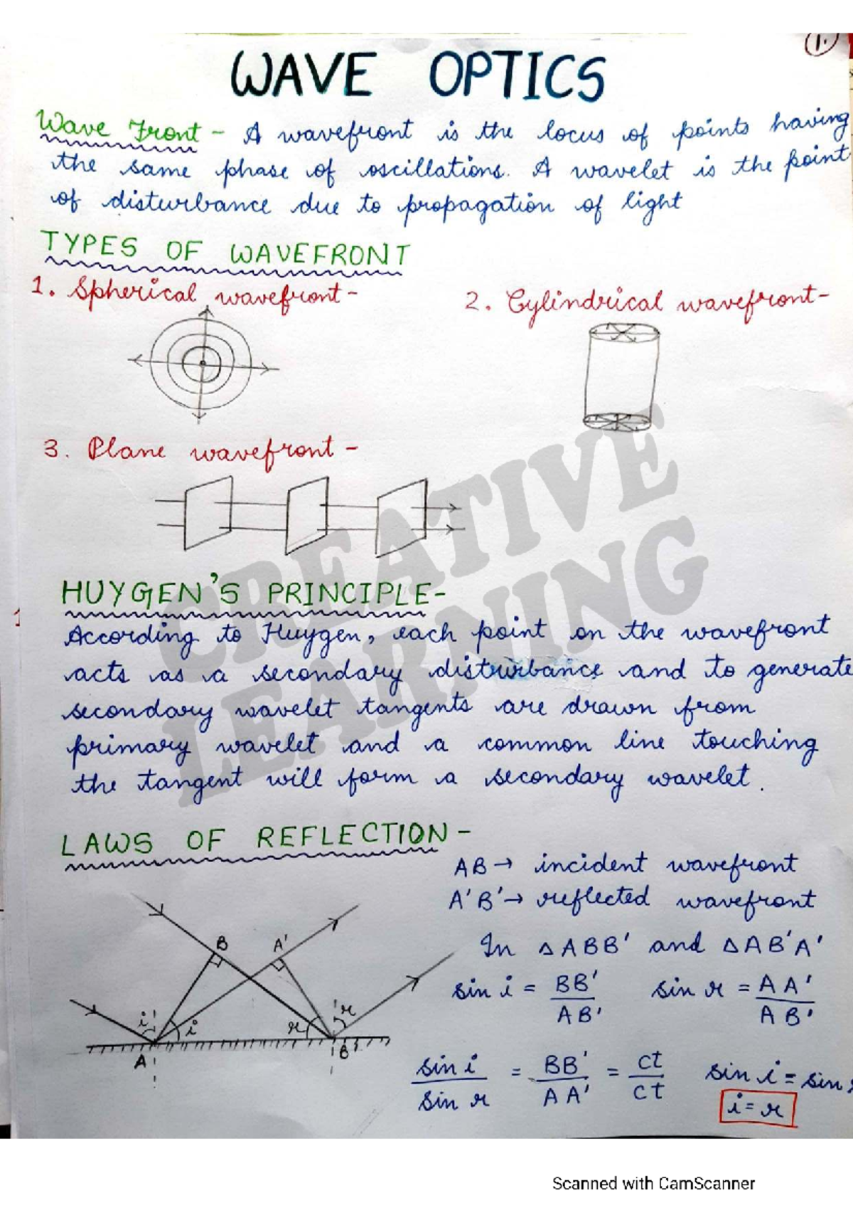 Wave Optics: Key Concepts and Principles (Course Code: CHEM101) - Studocu