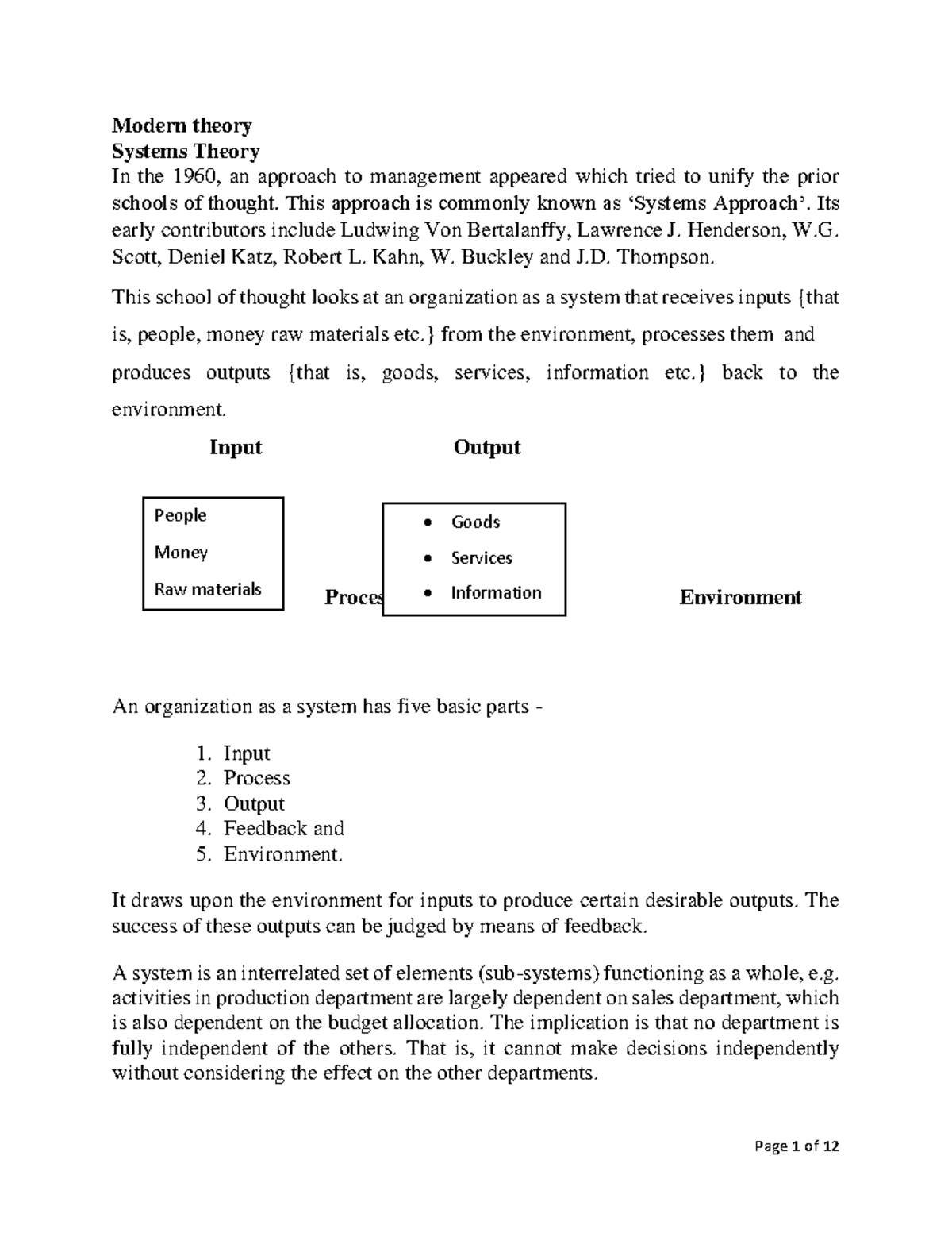 Industrial MGT - Systems and Contingency Theories Analysis - Studocu