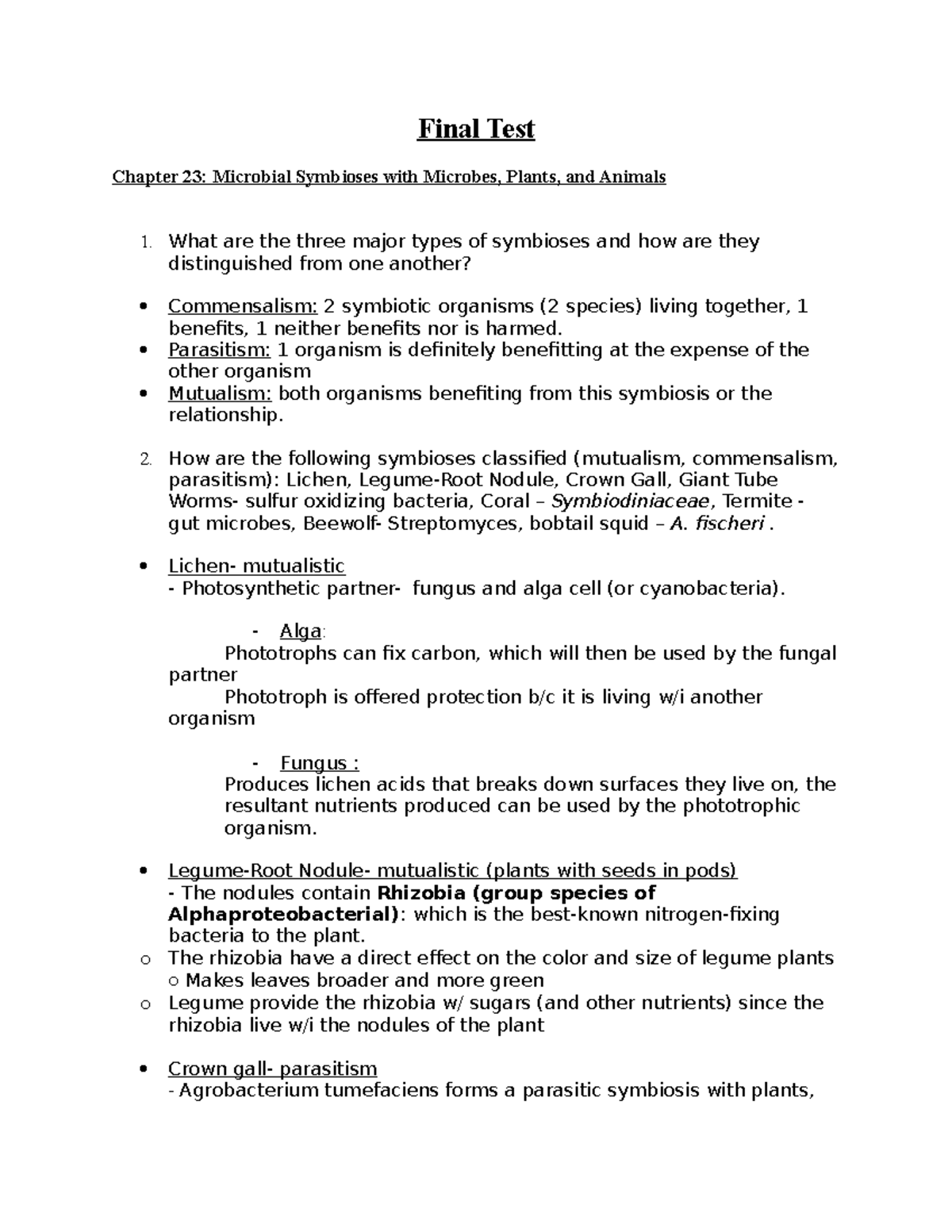 Final Exam Study Guide for Microbiology (Microbio) - Studocu