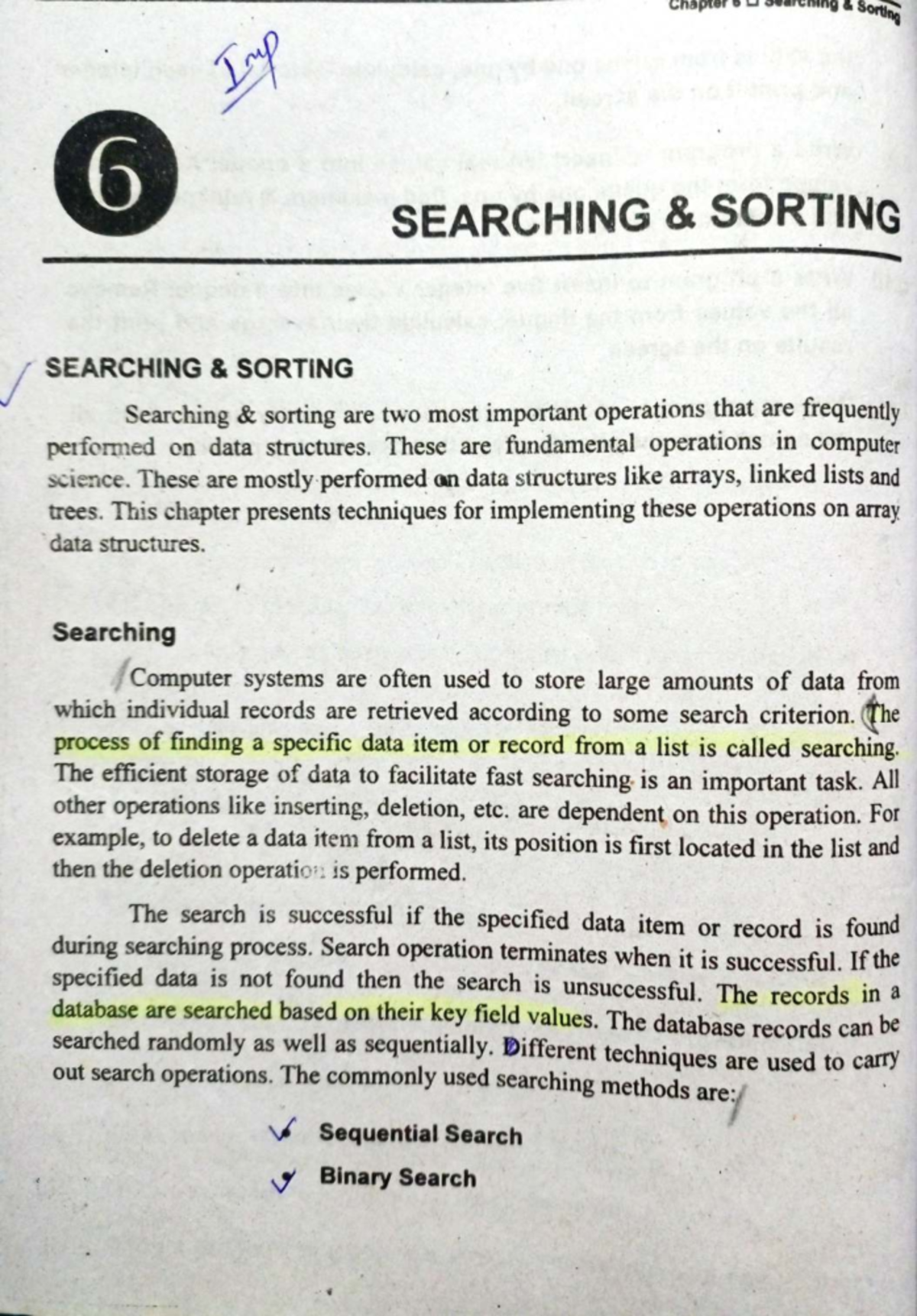 Searching and Sorting Techniques in Software Engineering (CILNG 6 ...