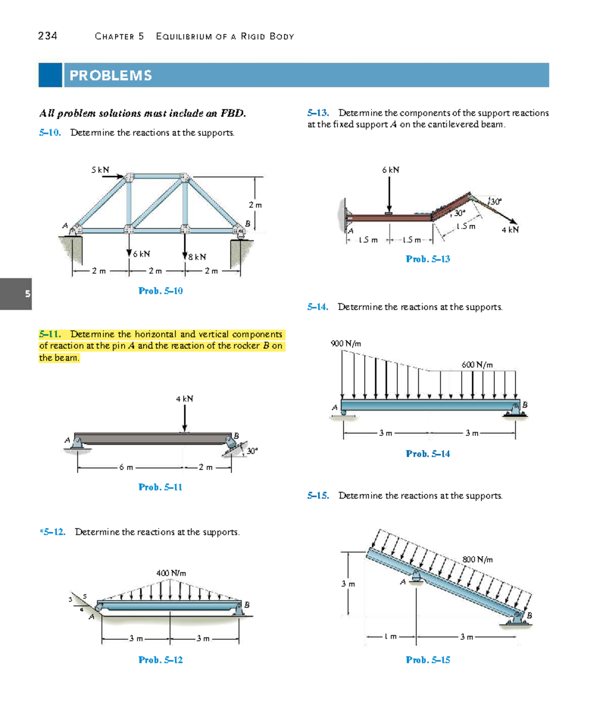 Unit 5 Suggested Problems - Statics (Equilibrium of Rigid Bodies) - Studocu