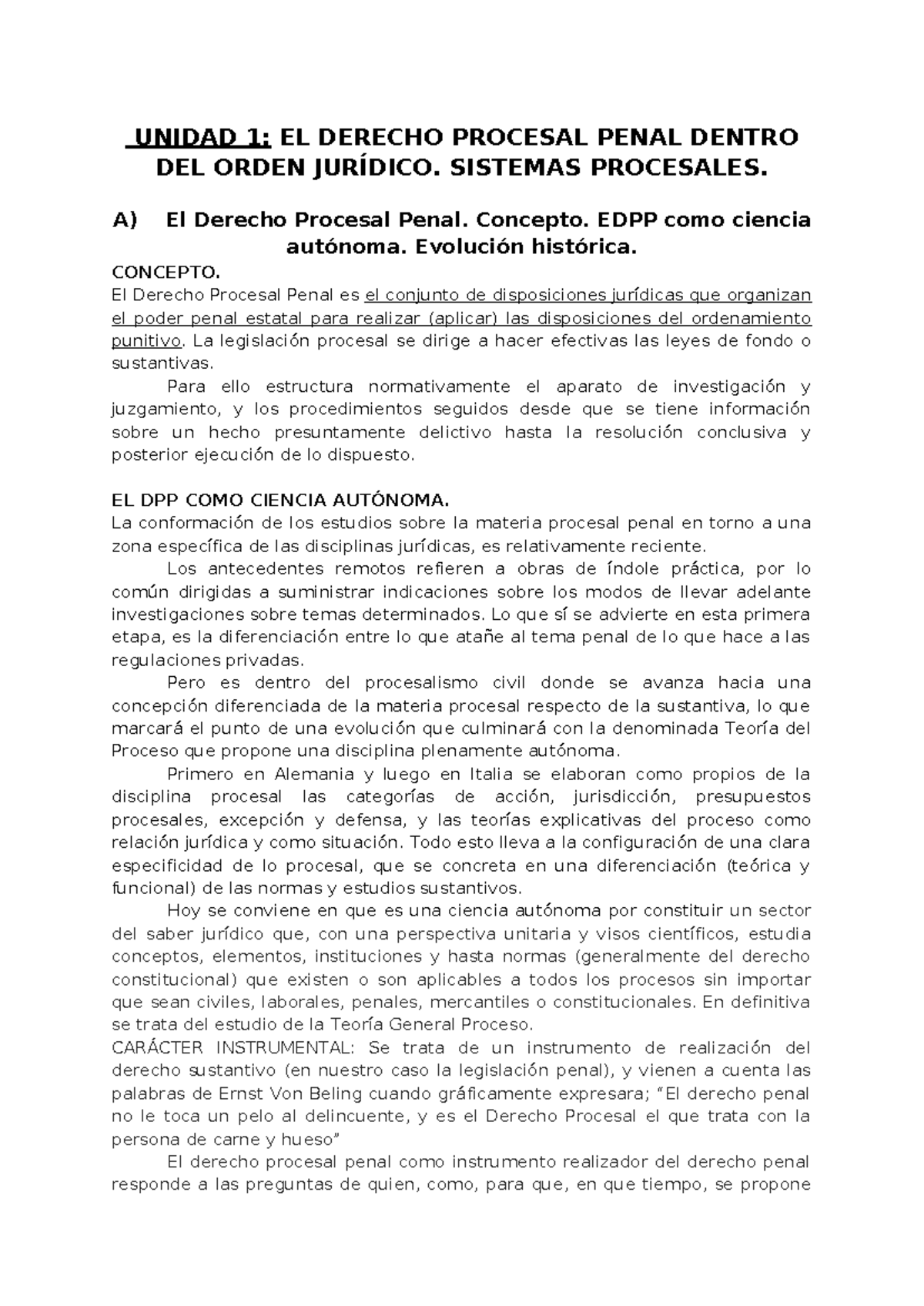 UNIDAD 1: DERECHO PROCESAL PENAL Y SUS SISTEMAS - RESUMEN COMPLETO ...