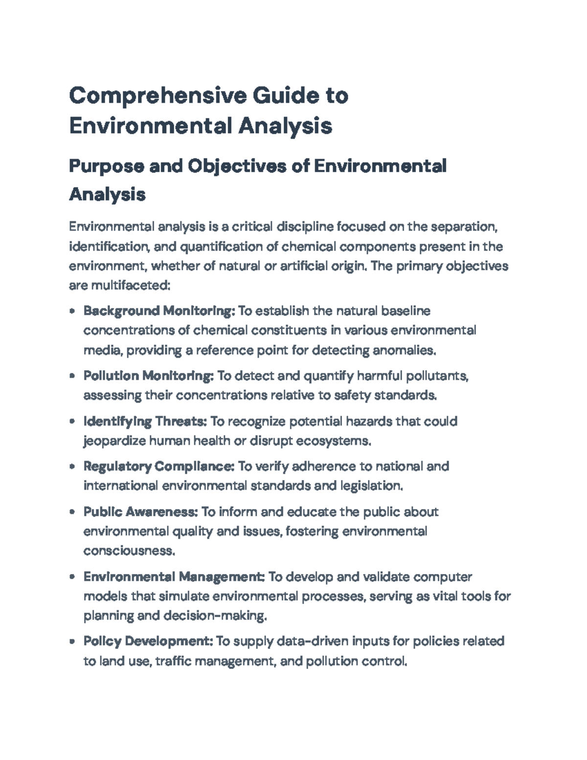 Comprehensive Environmental Analysis Guide for CHEM 101 Students - Studocu