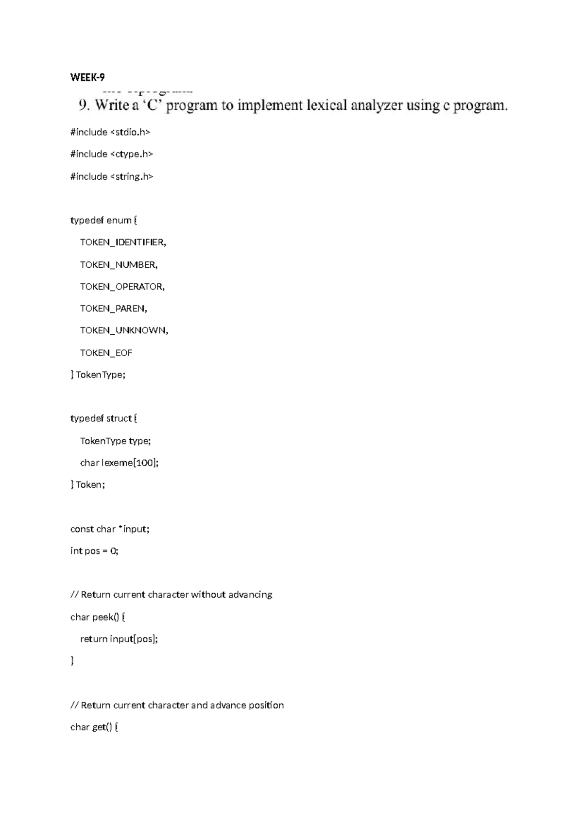 CD Programs WEEK 9 - Lab Programs Overview - Studocu