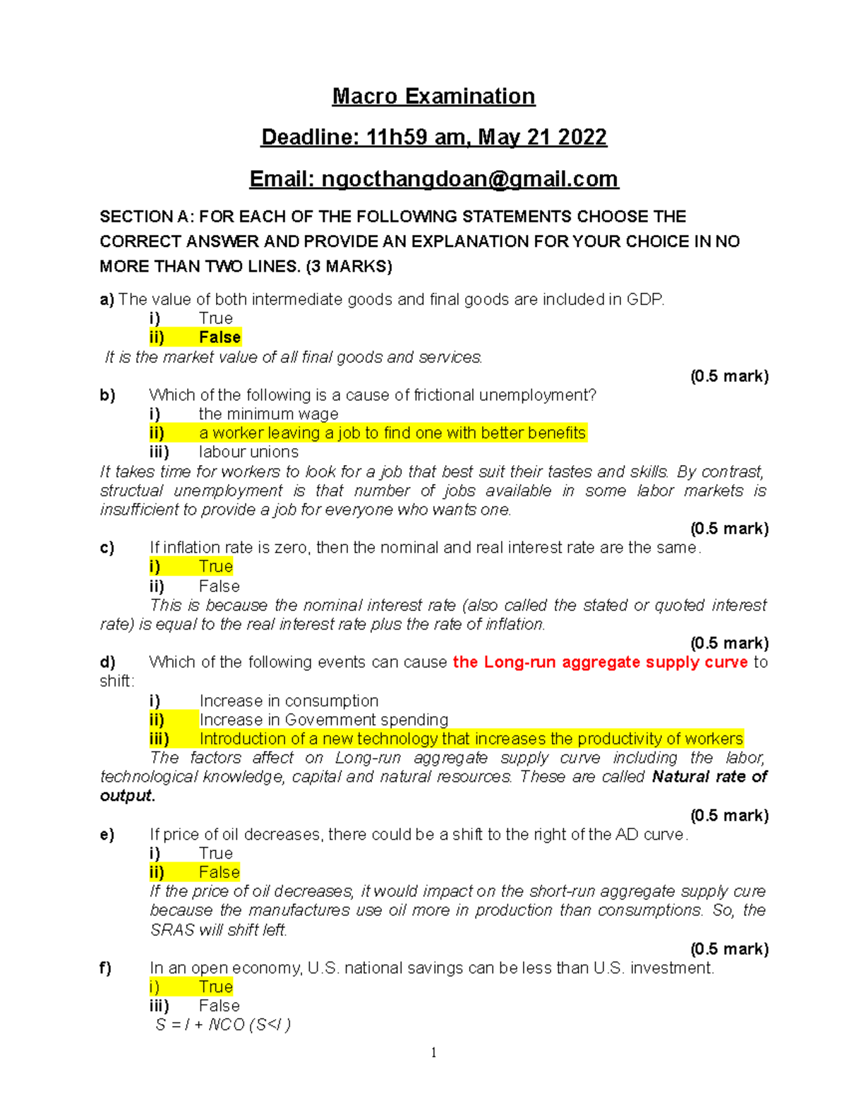INE1051 Macroeconomics Final Exam Review and Key Concepts - Studocu
