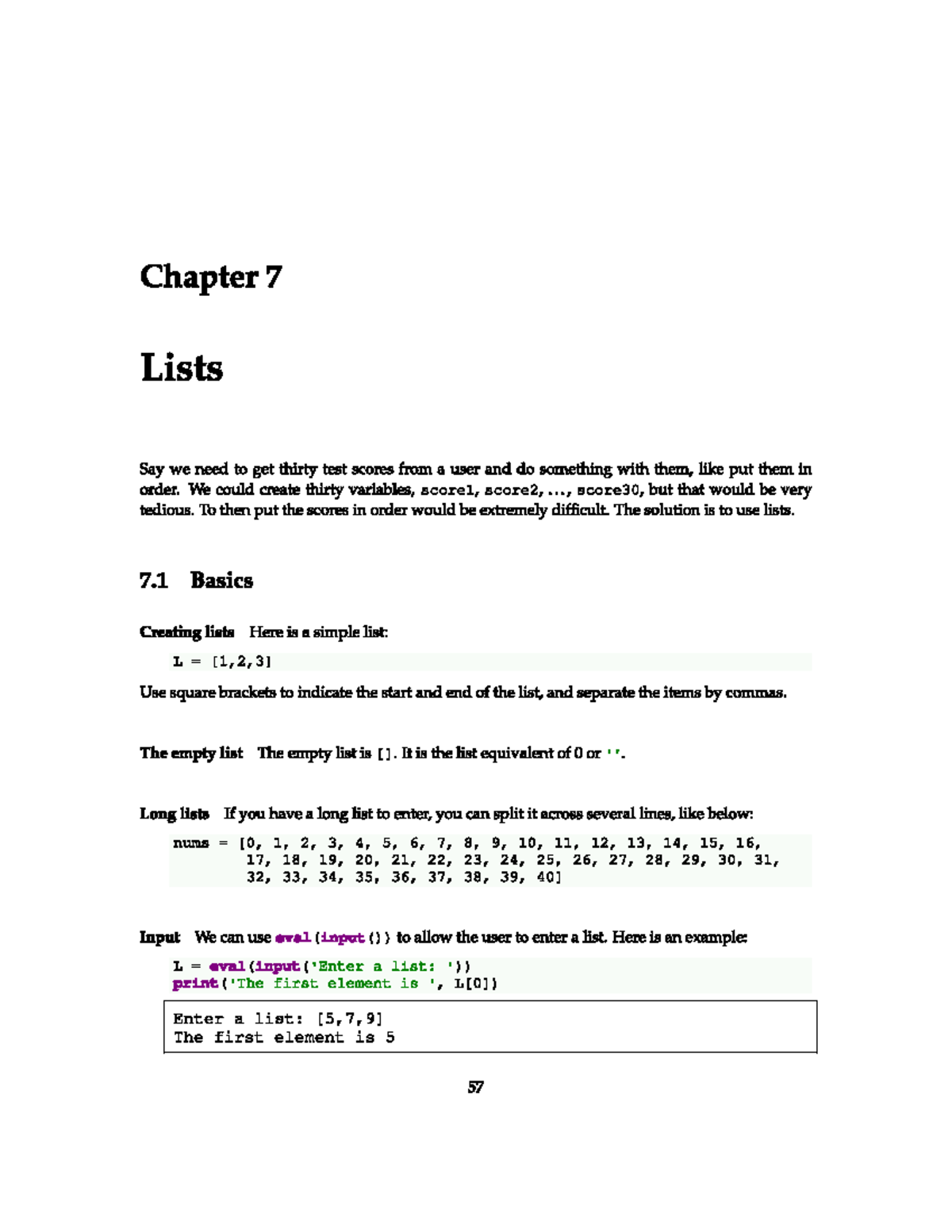 Chapter 7: Understanding Lists in Python Programming - Studocu