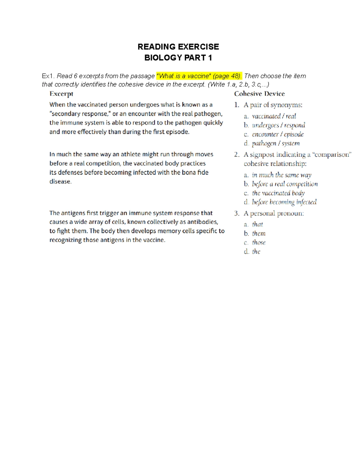 Reading Exercise 7000 - SOCIOLOGY PART 2 Supporting Skill 1 FEATURES OF ...