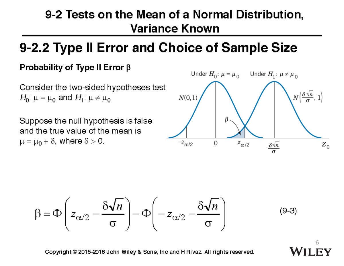 Lecture Notes on Normal Distribution Tests - Ch9W13 - Studocu