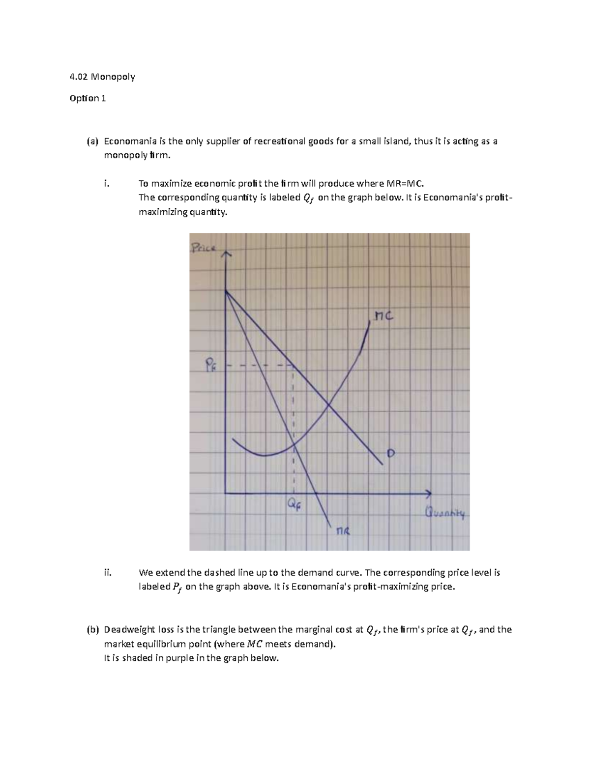 04.02 Monopoly - Assignment and Analysis of Economania's Pricing ...