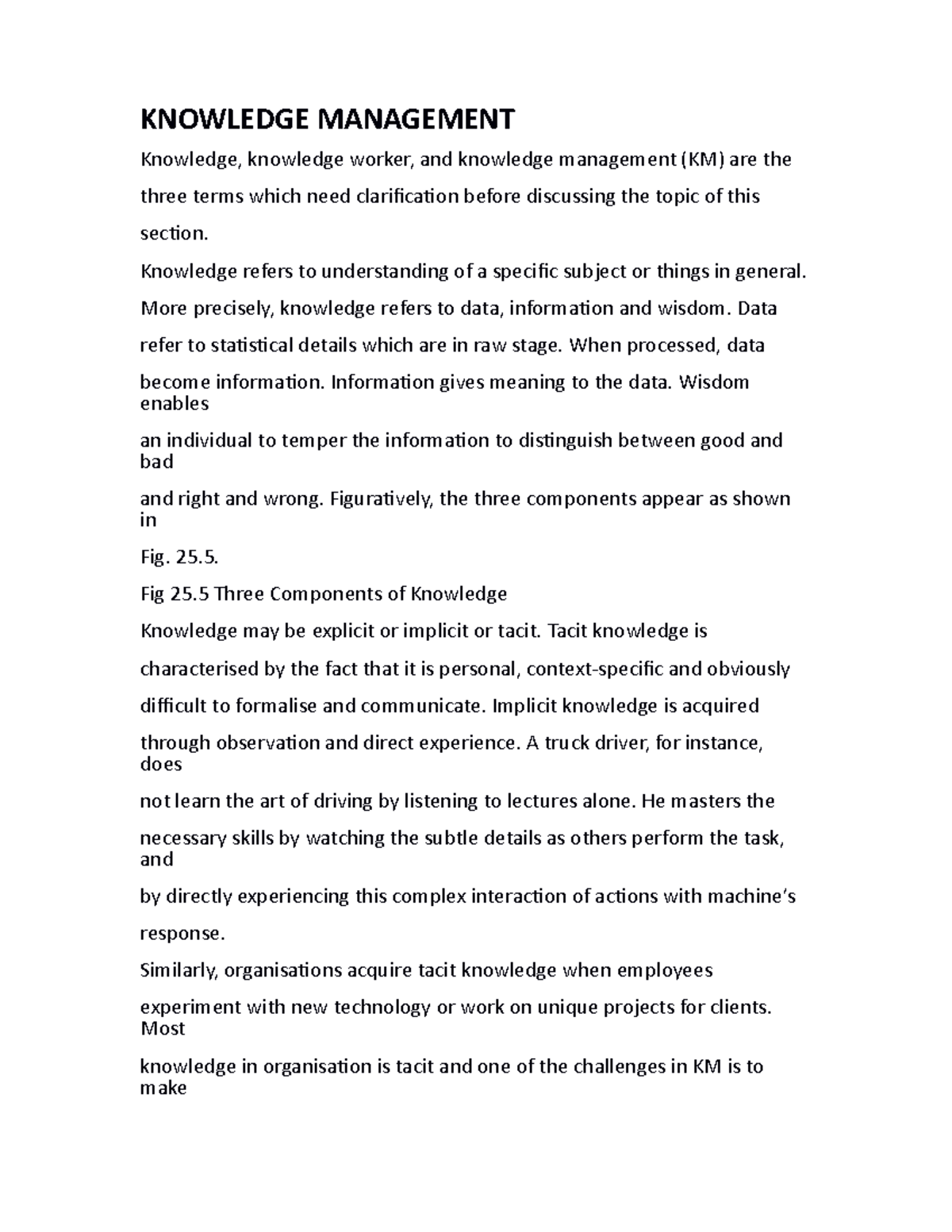 KM Concepts and Practices: Knowledge Management Notes for Course XYZ123 ...