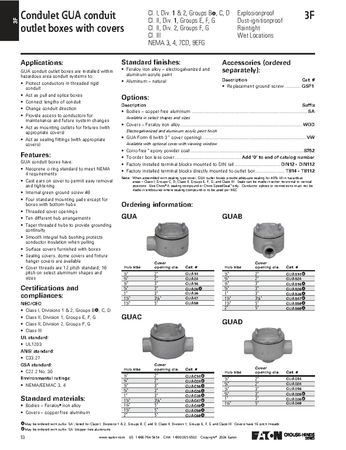 3F GUA Conduit Outlet Boxes: Features, Applications & Ordering Guide ...
