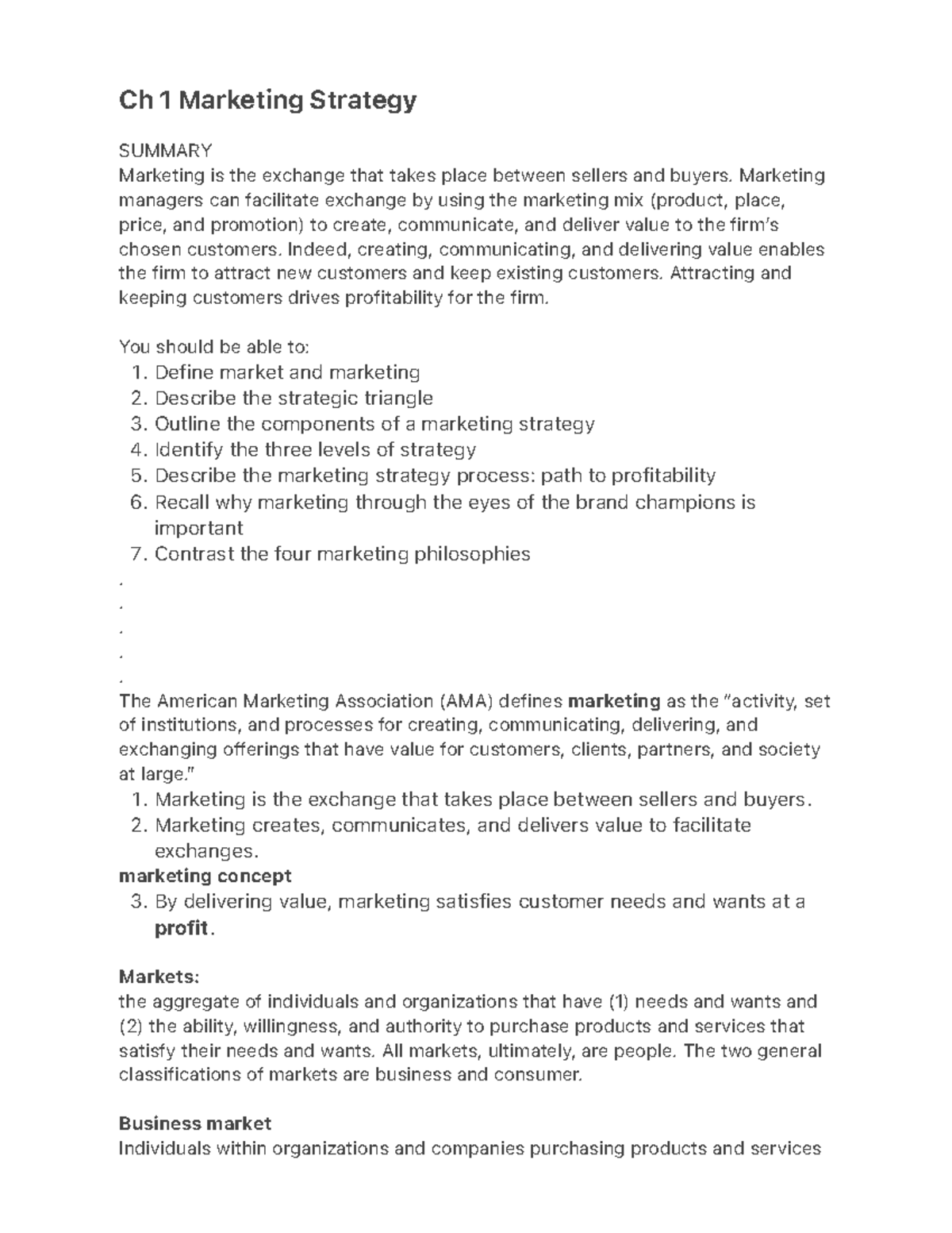 Ch 1 Marketing Strategy - 1. 2. 3. 4. 5. 6. 7. 1. 2. 3. Ch 1 Marketing ...