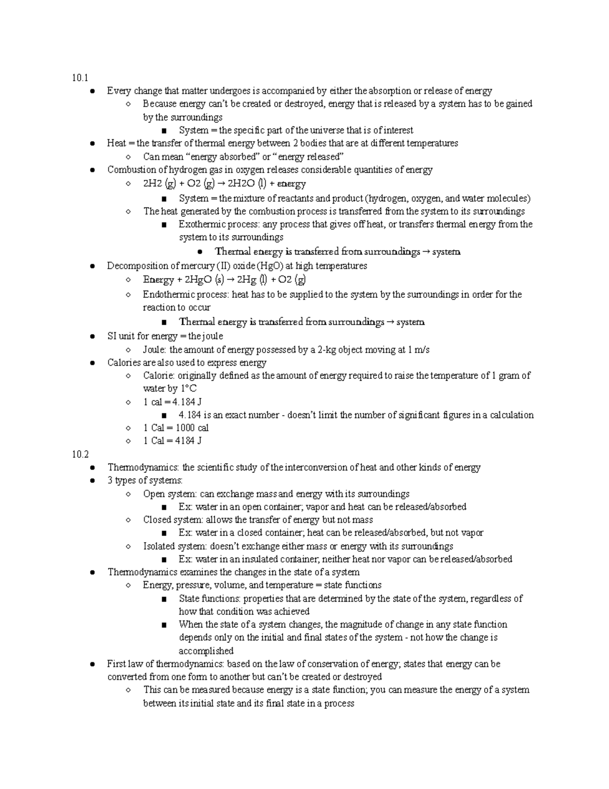 CHEM 202 Week 1: Thermodynamics and Energy Transformations Notes - Studocu