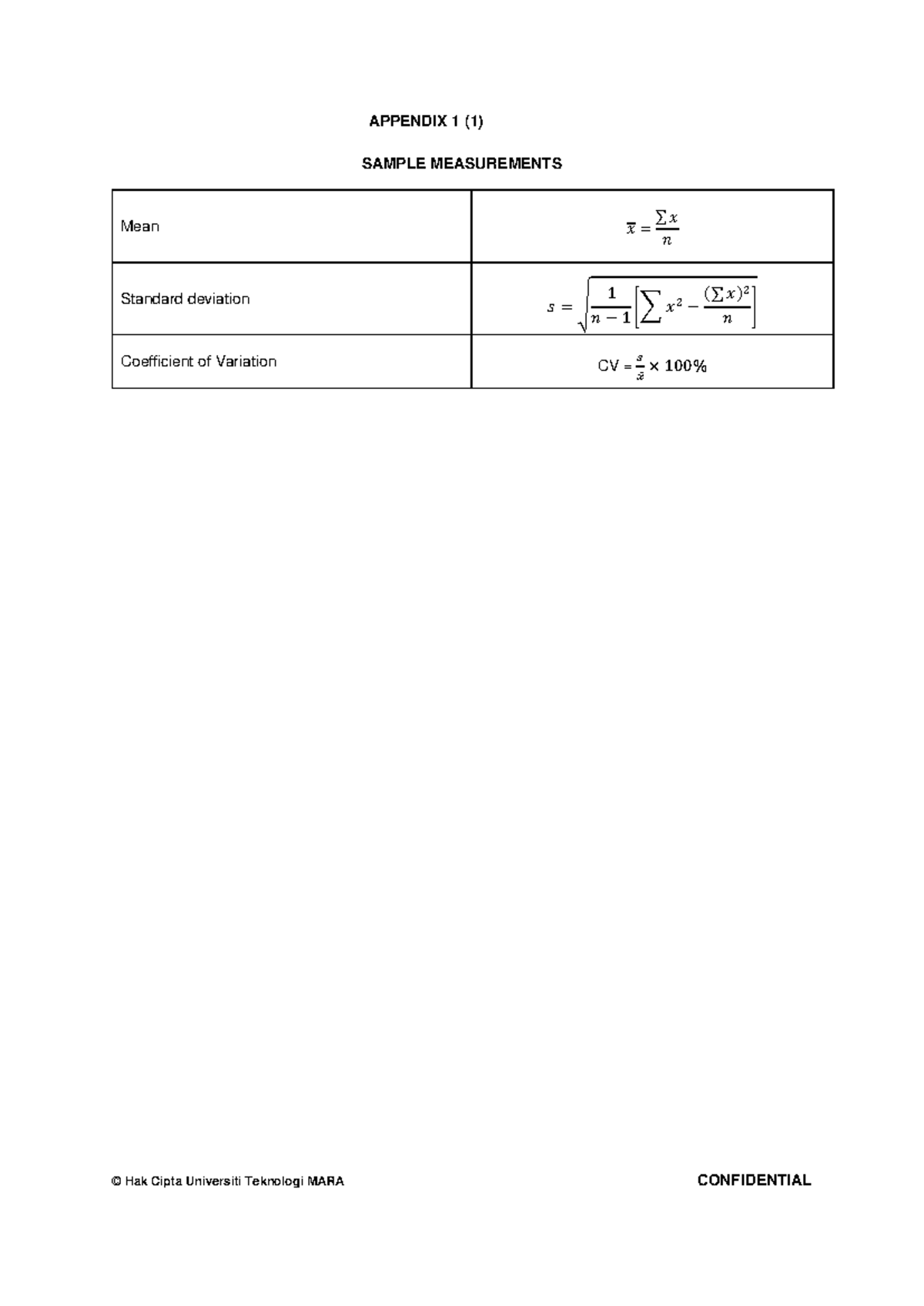 Appendix STA406: Sample Measurements & Probability Concepts - Studocu