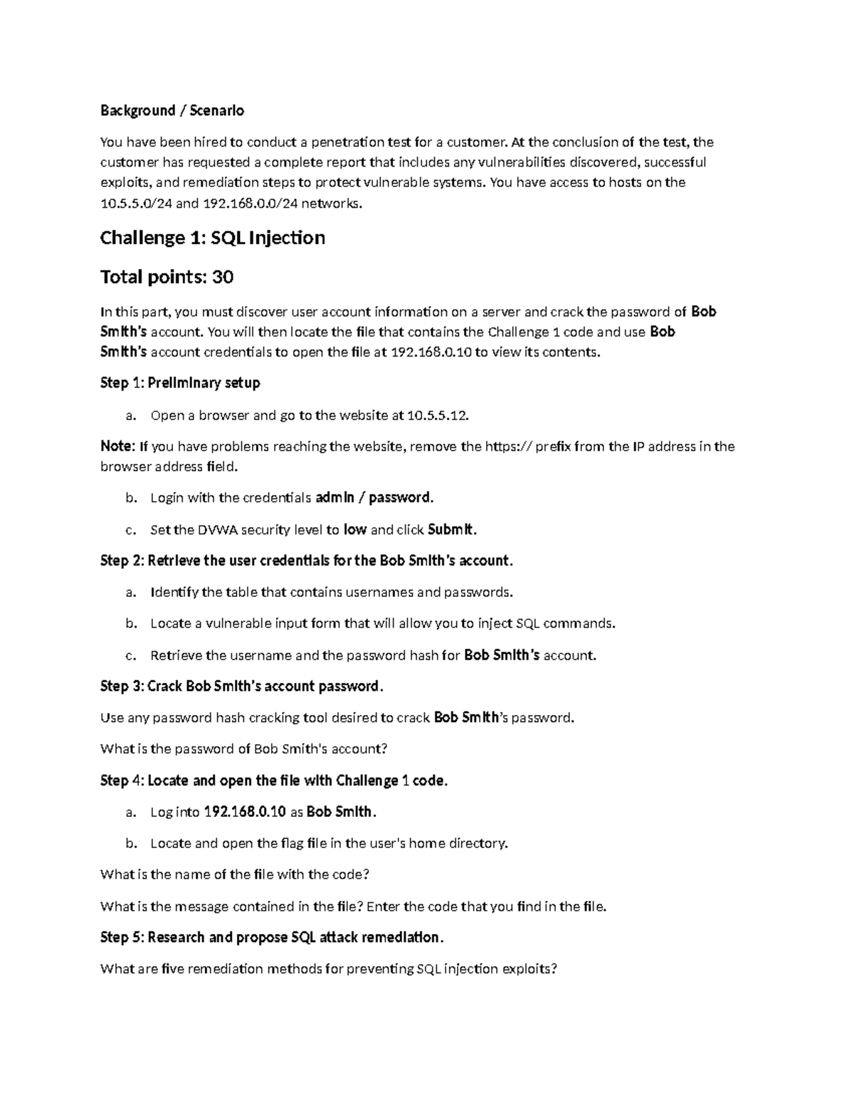 Penetration Testing Challenges: SQL Injection & Web Server ...