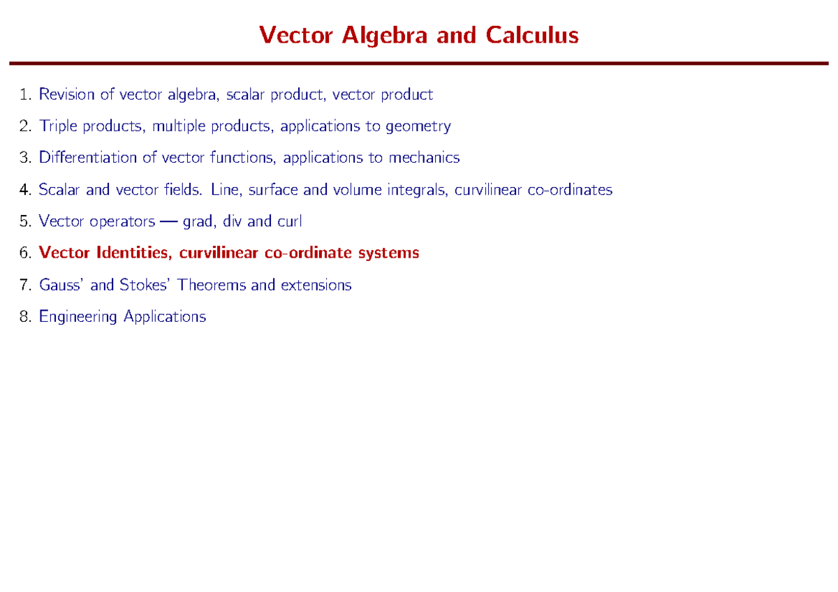 Spherical AND Cylinderical - Vector Algebra and Calculus 1. Revision of ...