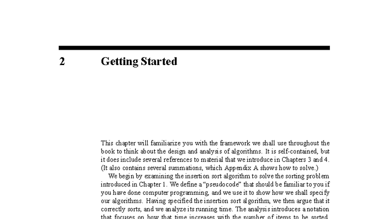 Chapter 2: Getting Started with Insertion Sort and Algorithm Design ...