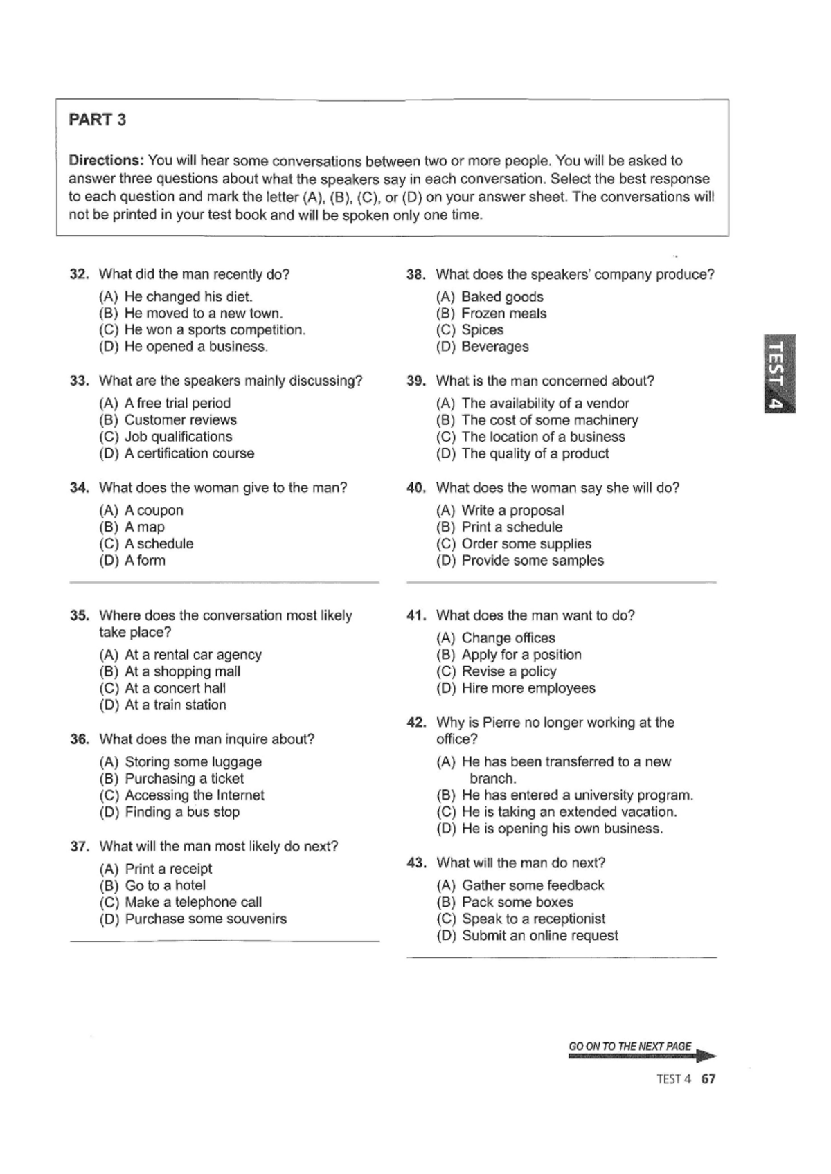 LC TEST 4 PART 3 - Listening Comprehension Practice - Studocu