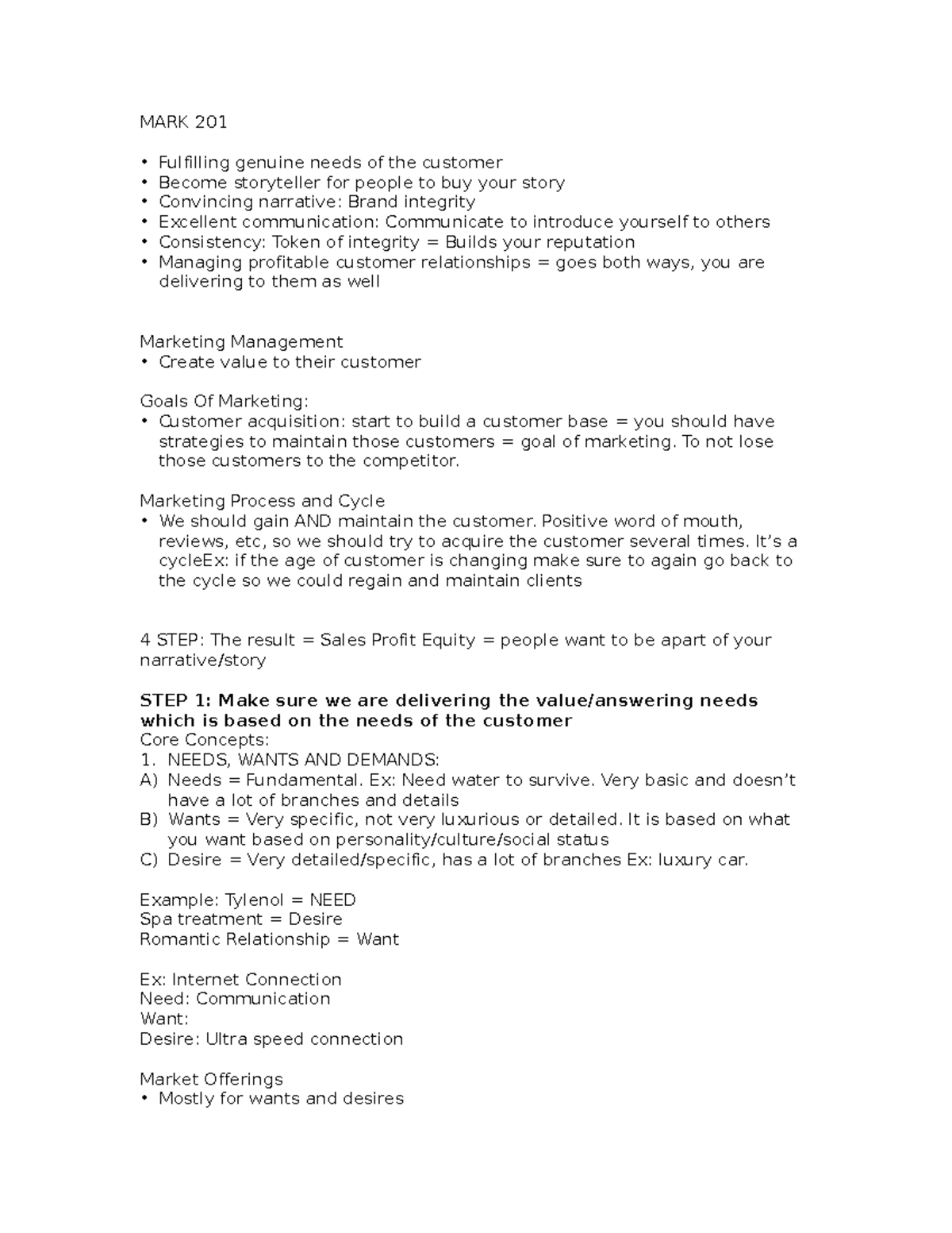 MARK 201 Midterm 1 - Key Concepts & Summary in Marketing - Studocu