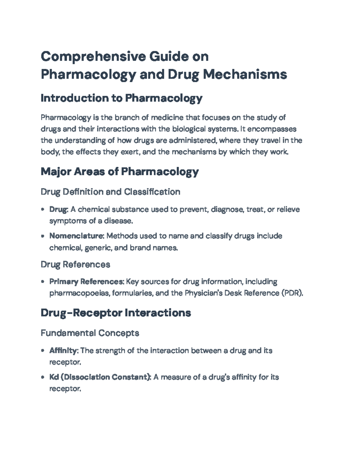 Comprehensive Overview of Pharmacology and Drug Mechanisms ...