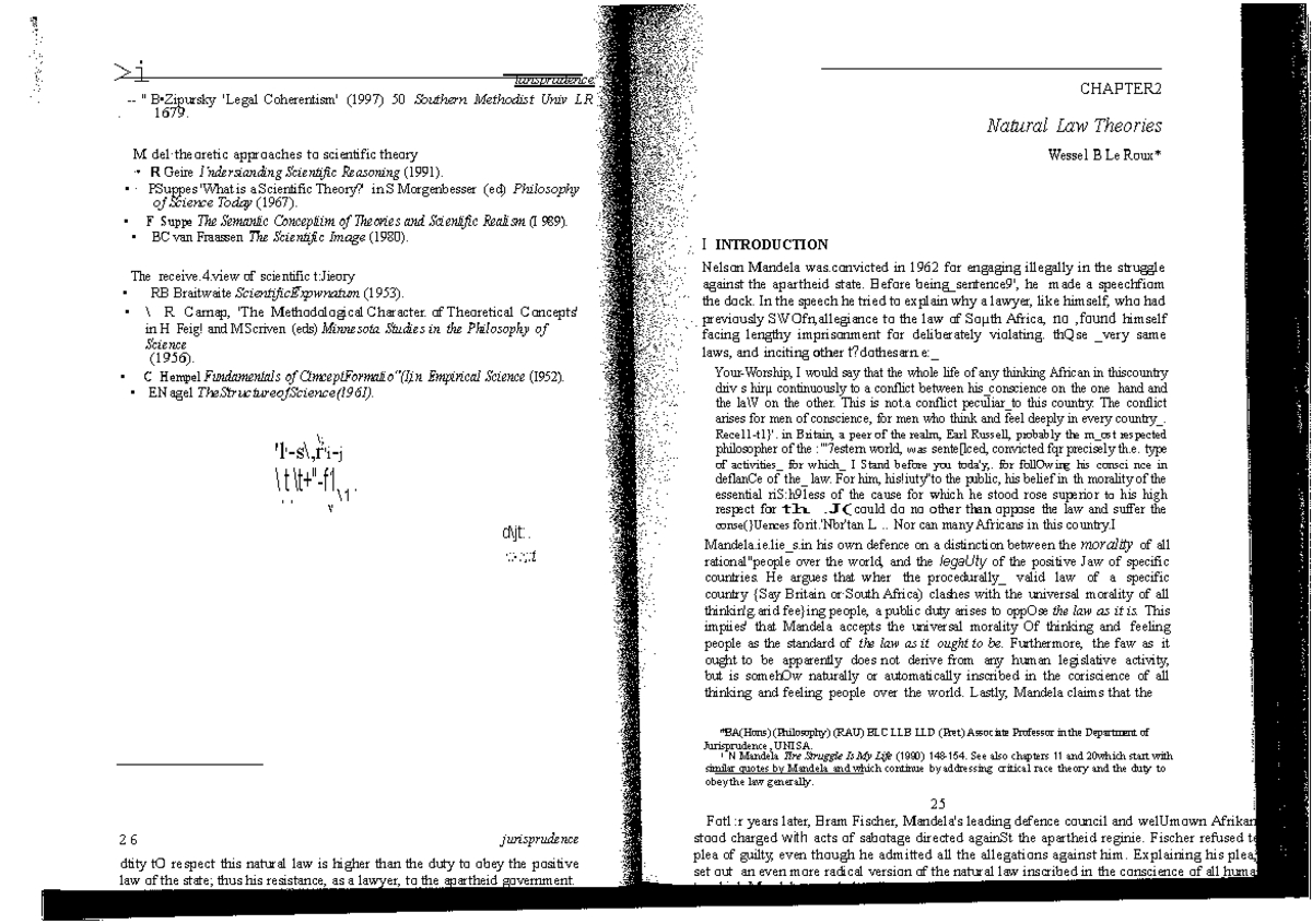 Le Roux's Analysis of Natural Law Theories and Their Evolution - Studocu