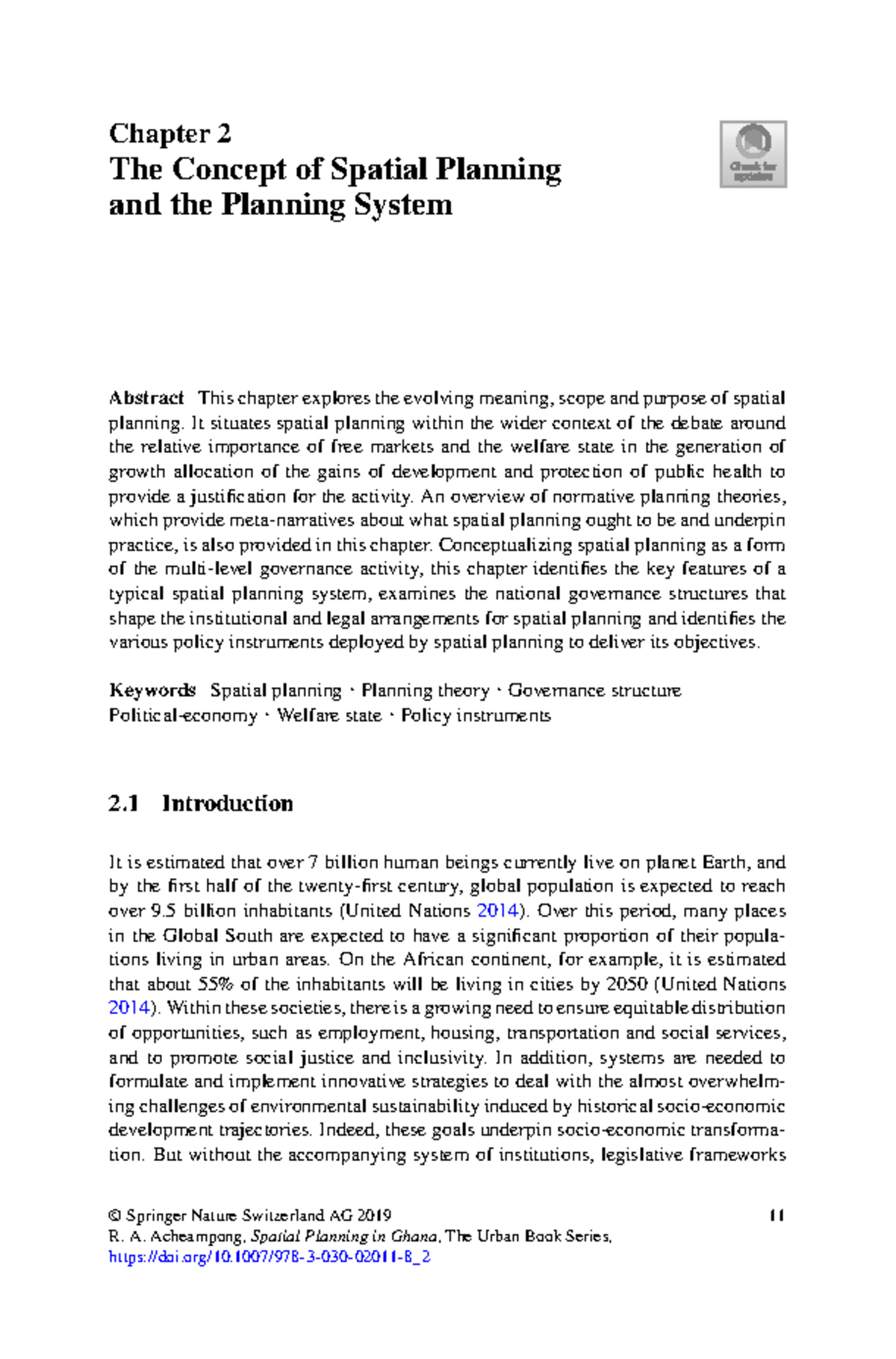 Acheampong 2019 Chapter 2: Understanding Spatial Planning Concepts ...